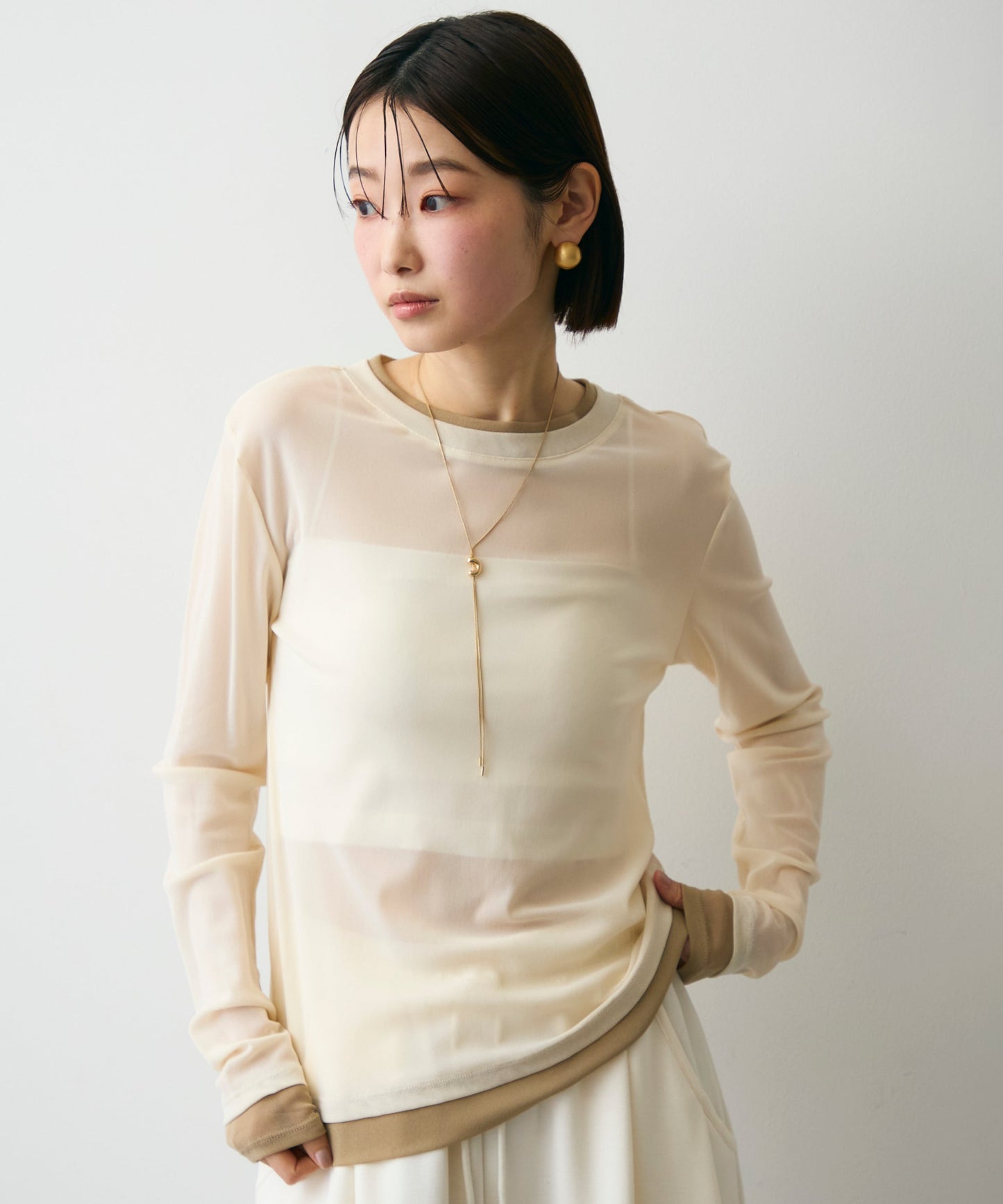 パワーメッシュレイヤード風シアープルオーバー