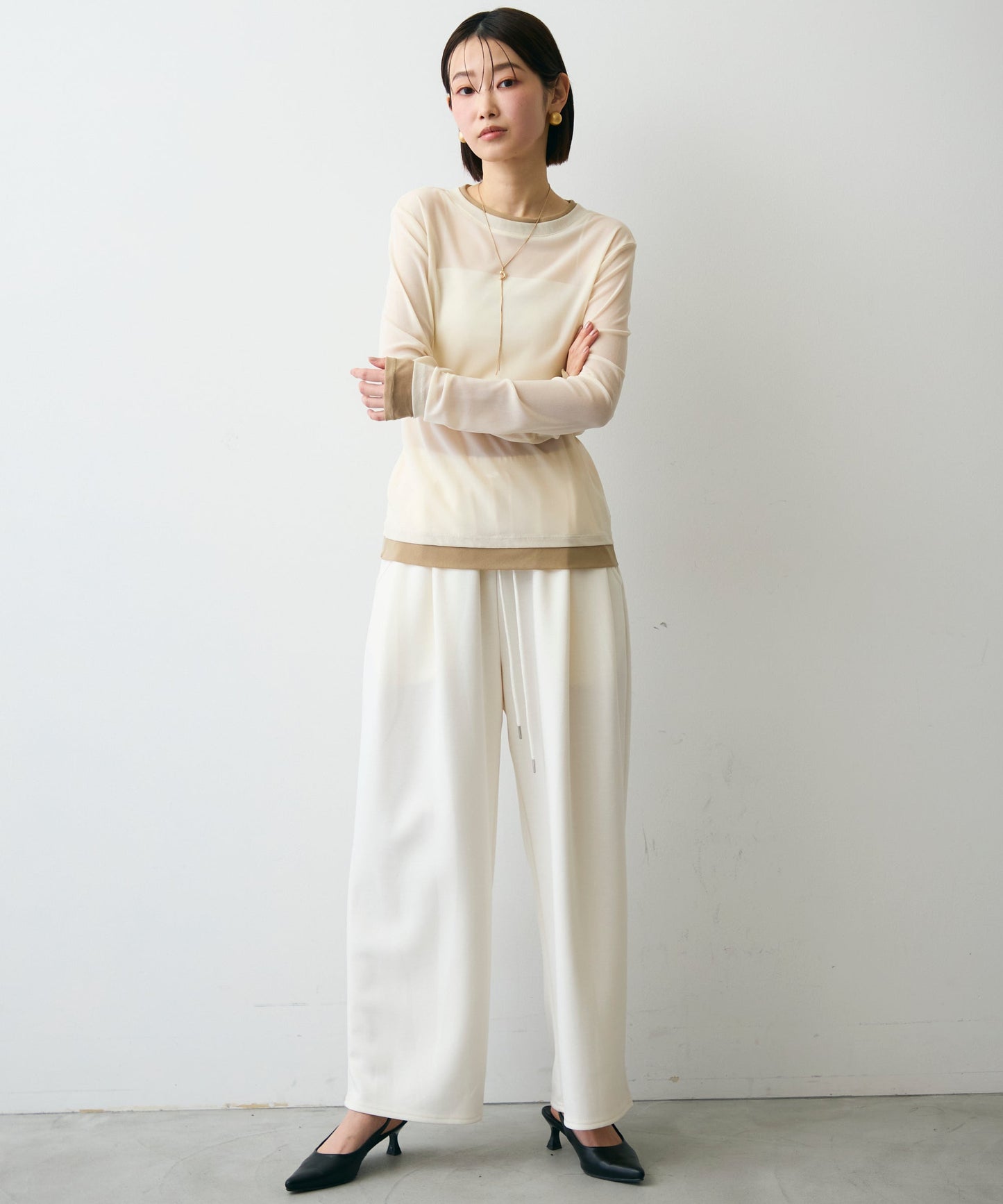 パワーメッシュレイヤード風シアープルオーバー