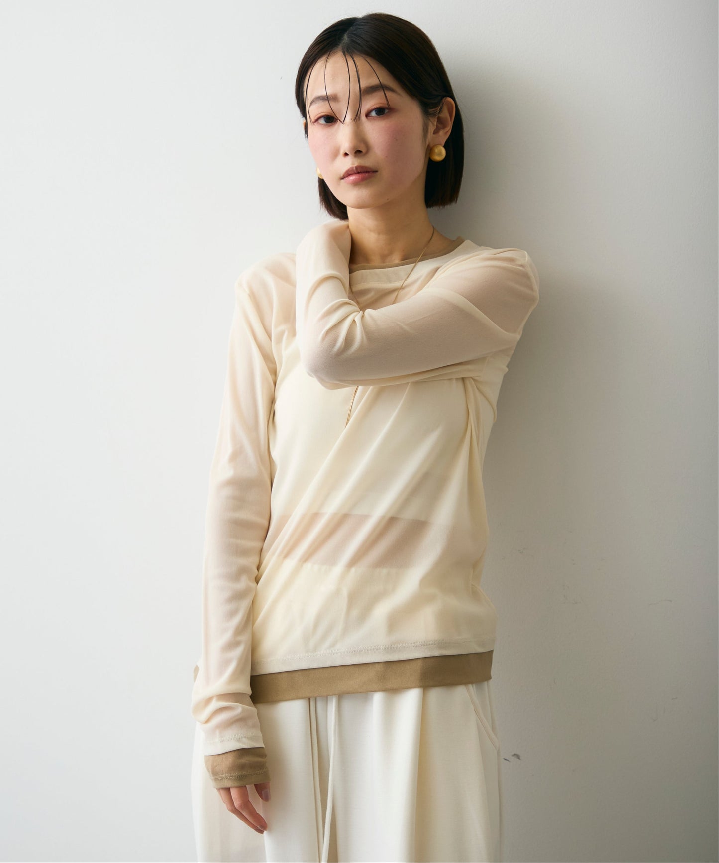 パワーメッシュレイヤード風シアープルオーバー