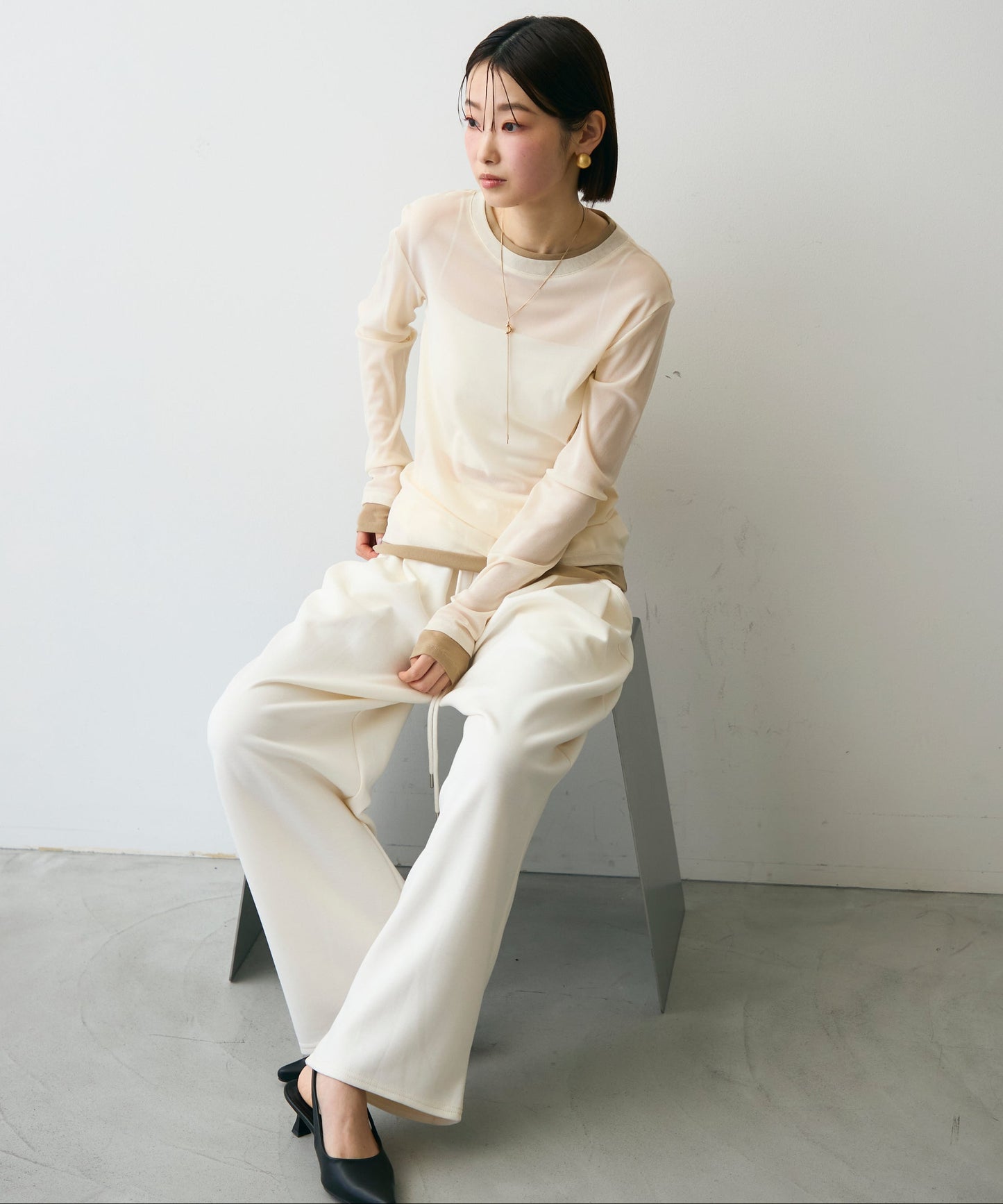 パワーメッシュレイヤード風シアープルオーバー