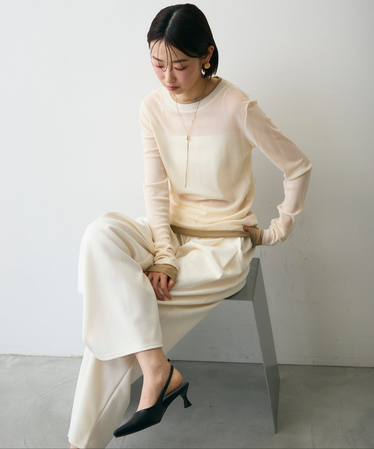 パワーメッシュレイヤード風シアープルオーバー