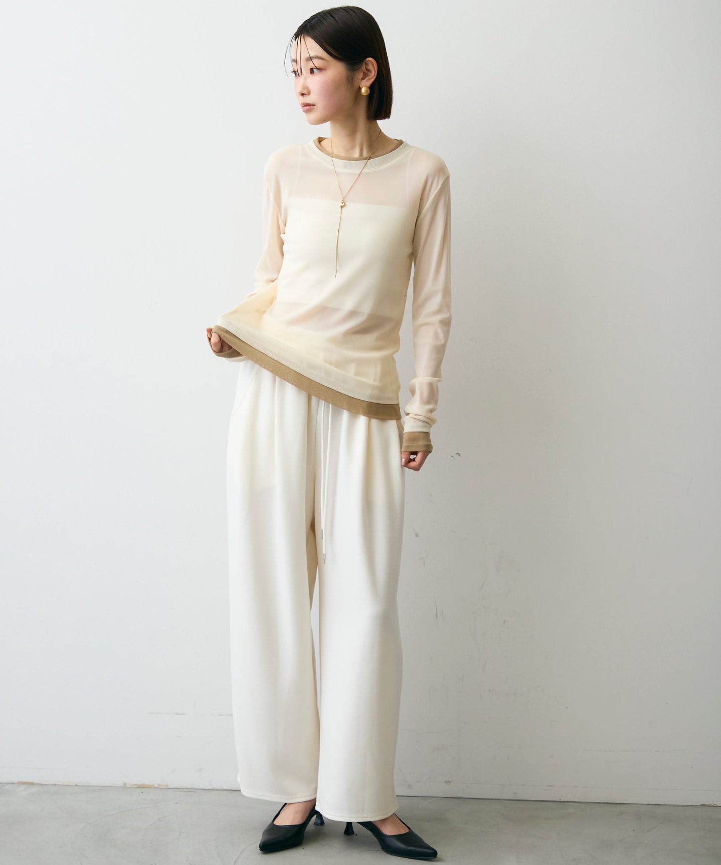 パワーメッシュレイヤード風シアープルオーバー