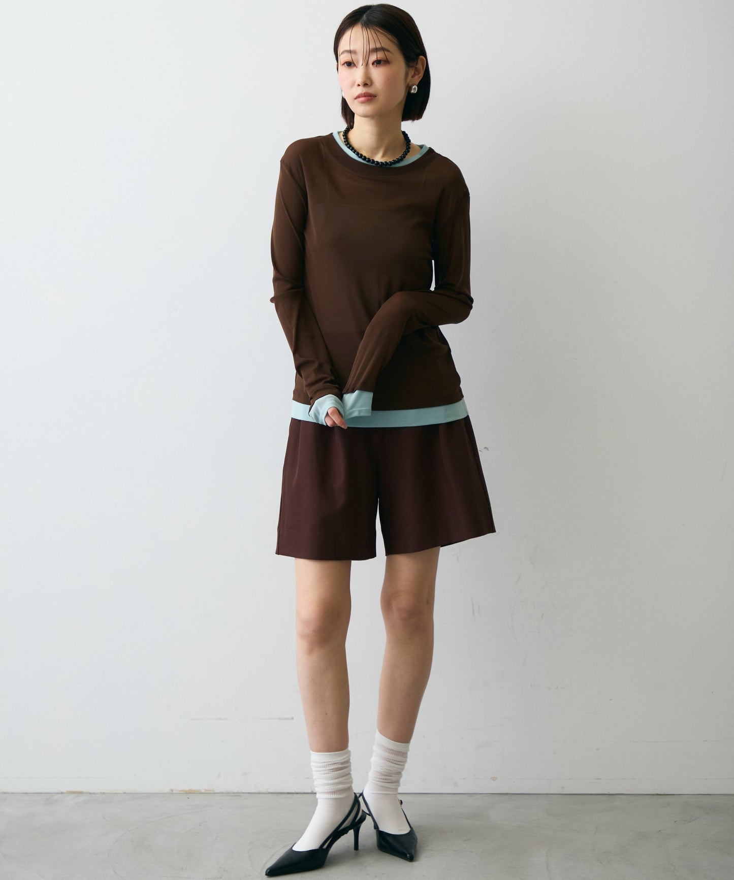 パワーメッシュレイヤード風シアープルオーバー