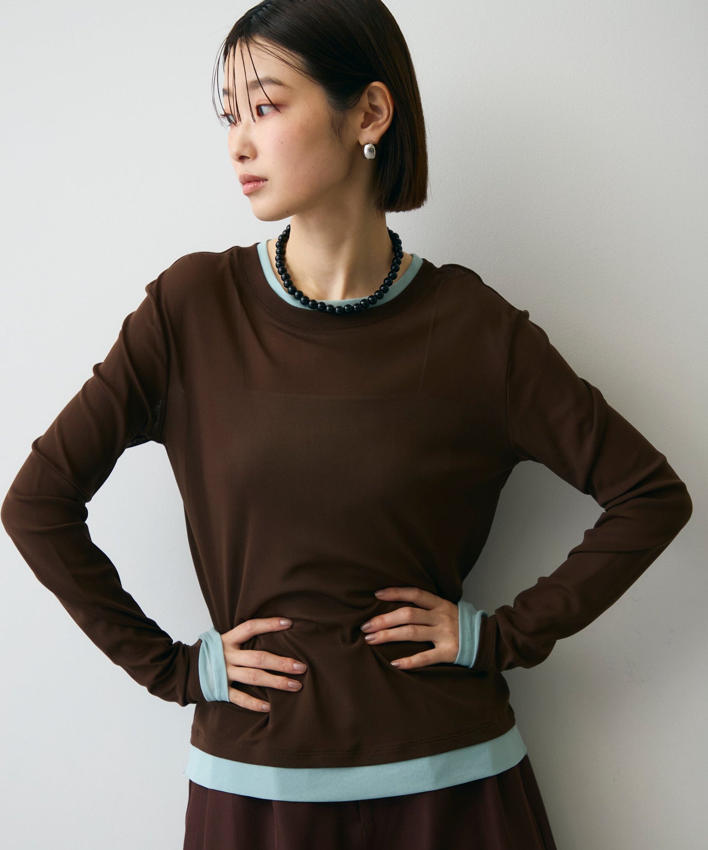 パワーメッシュレイヤード風シアープルオーバー