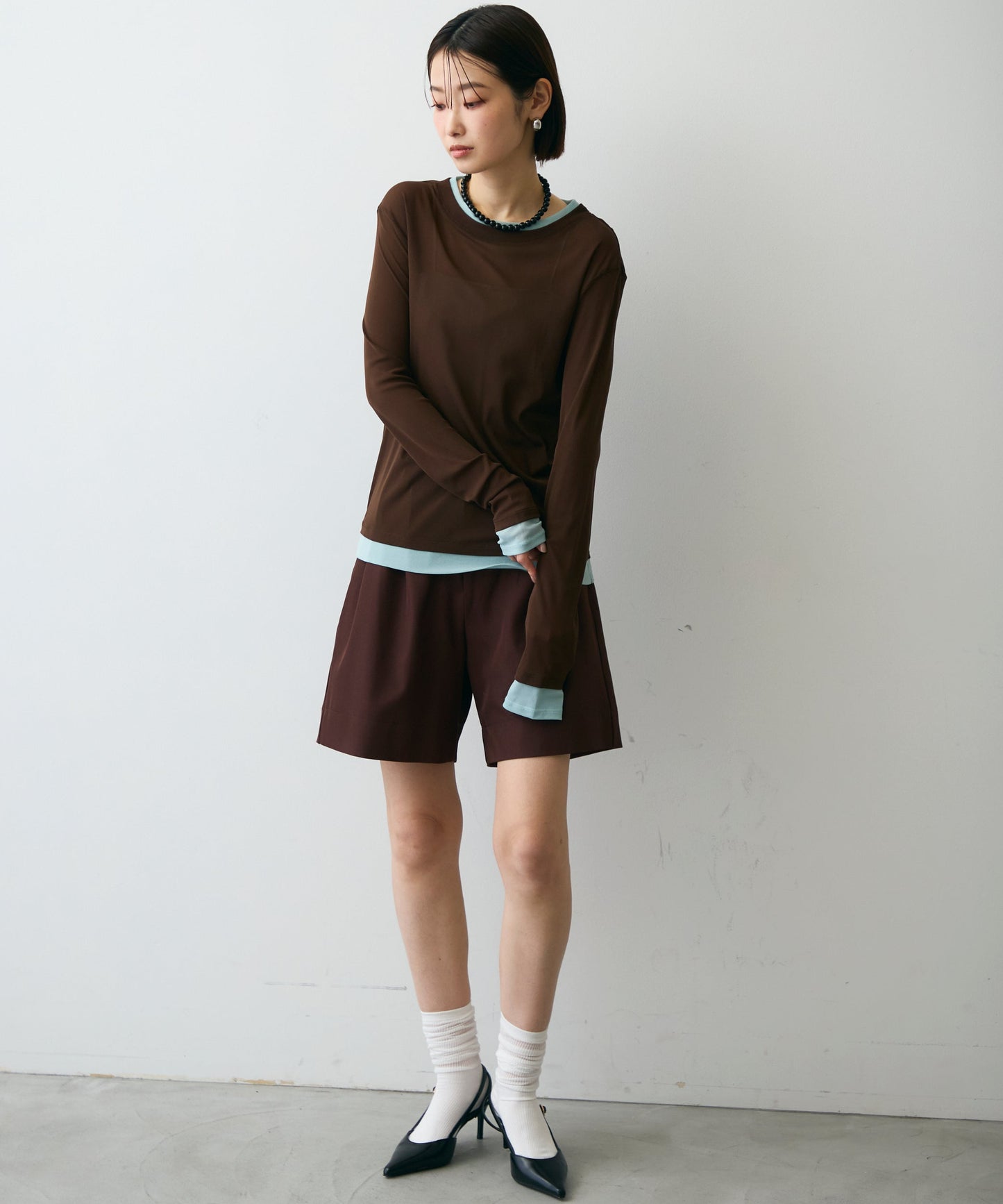 パワーメッシュレイヤード風シアープルオーバー