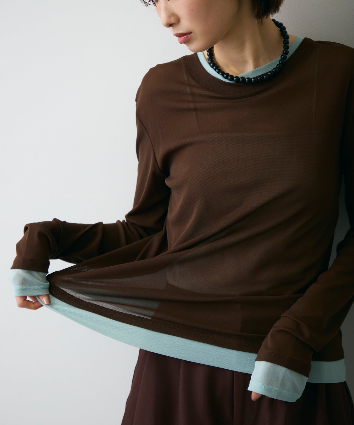 パワーメッシュレイヤード風シアープルオーバー