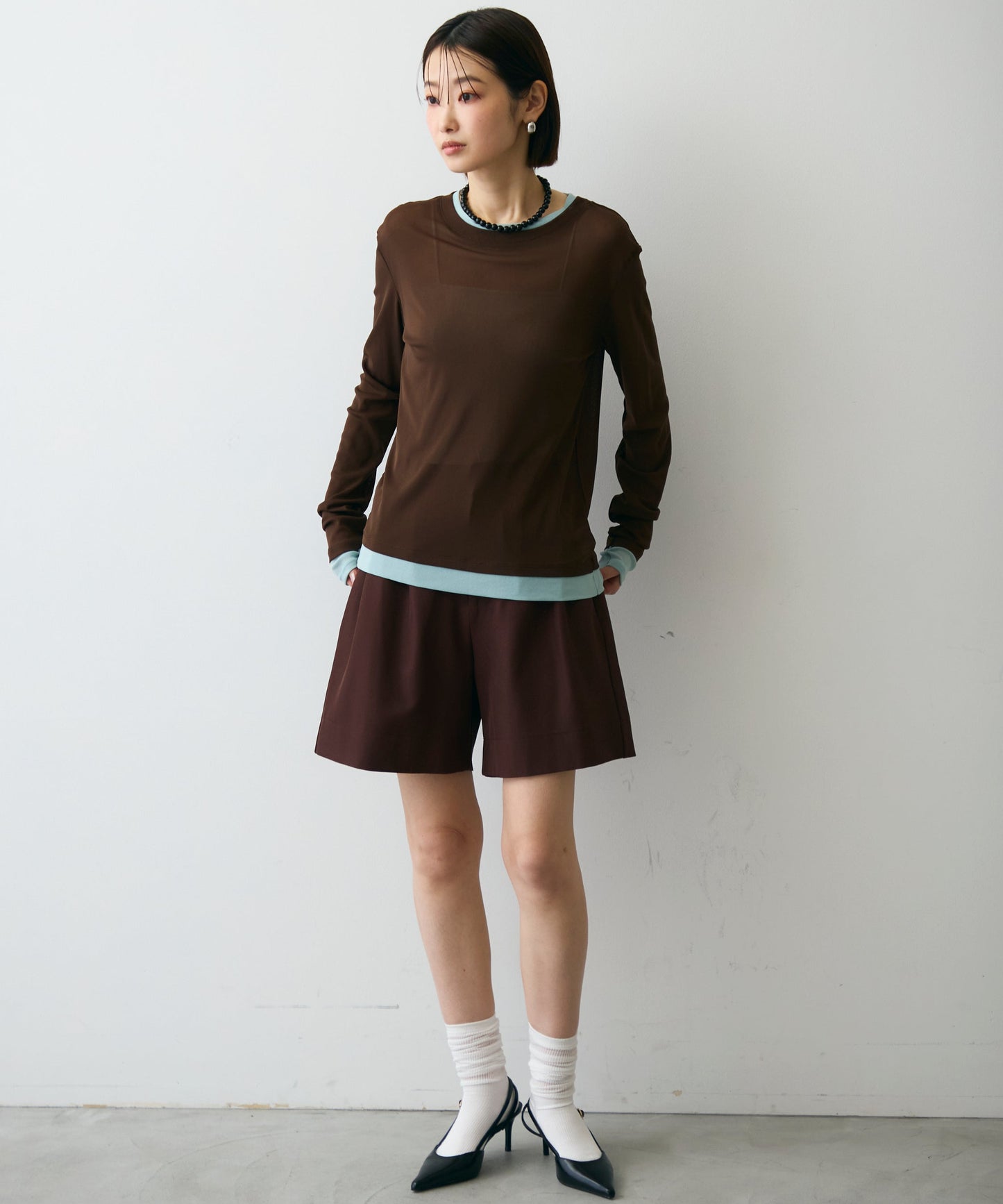 パワーメッシュレイヤード風シアープルオーバー