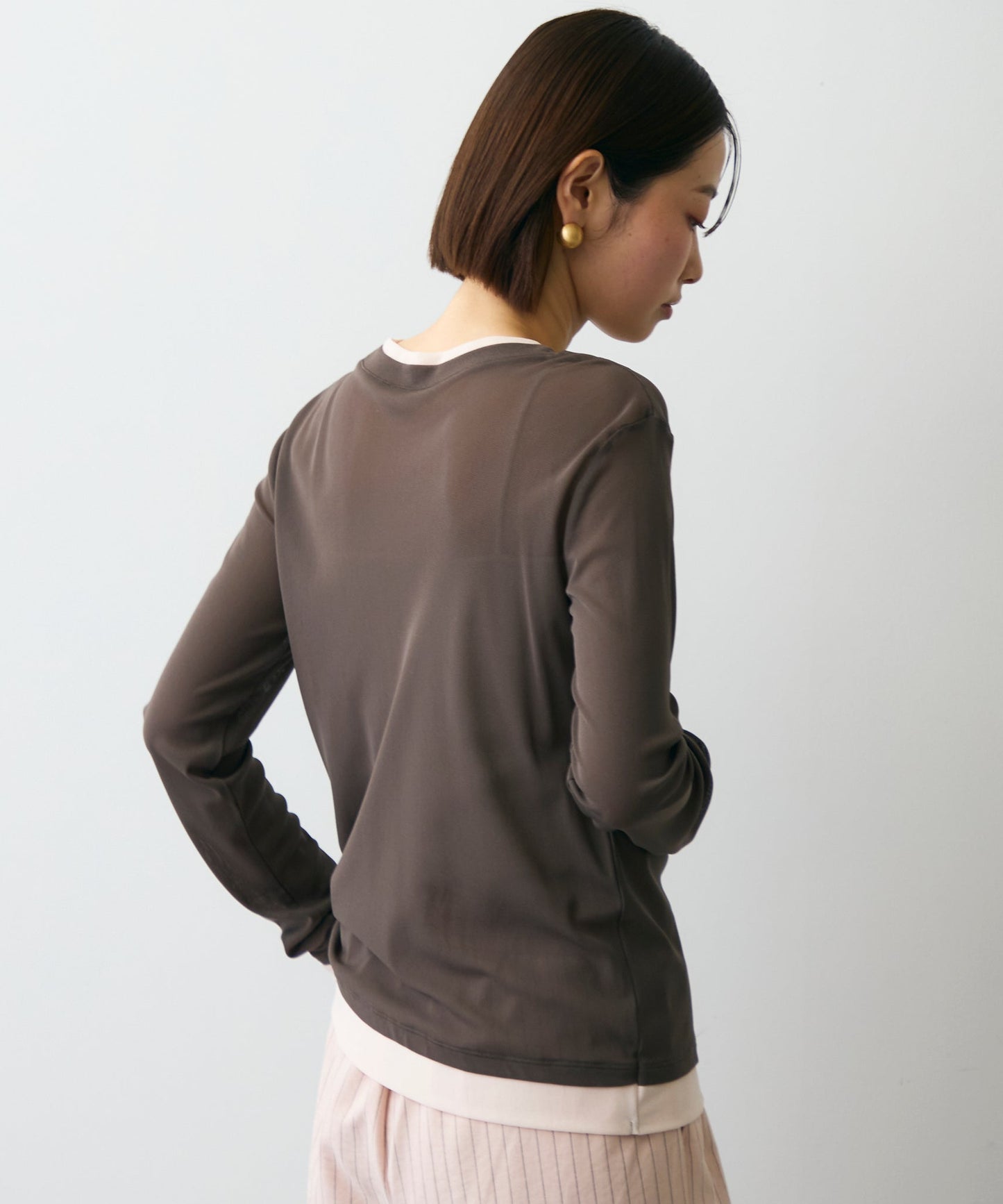 パワーメッシュレイヤード風シアープルオーバー