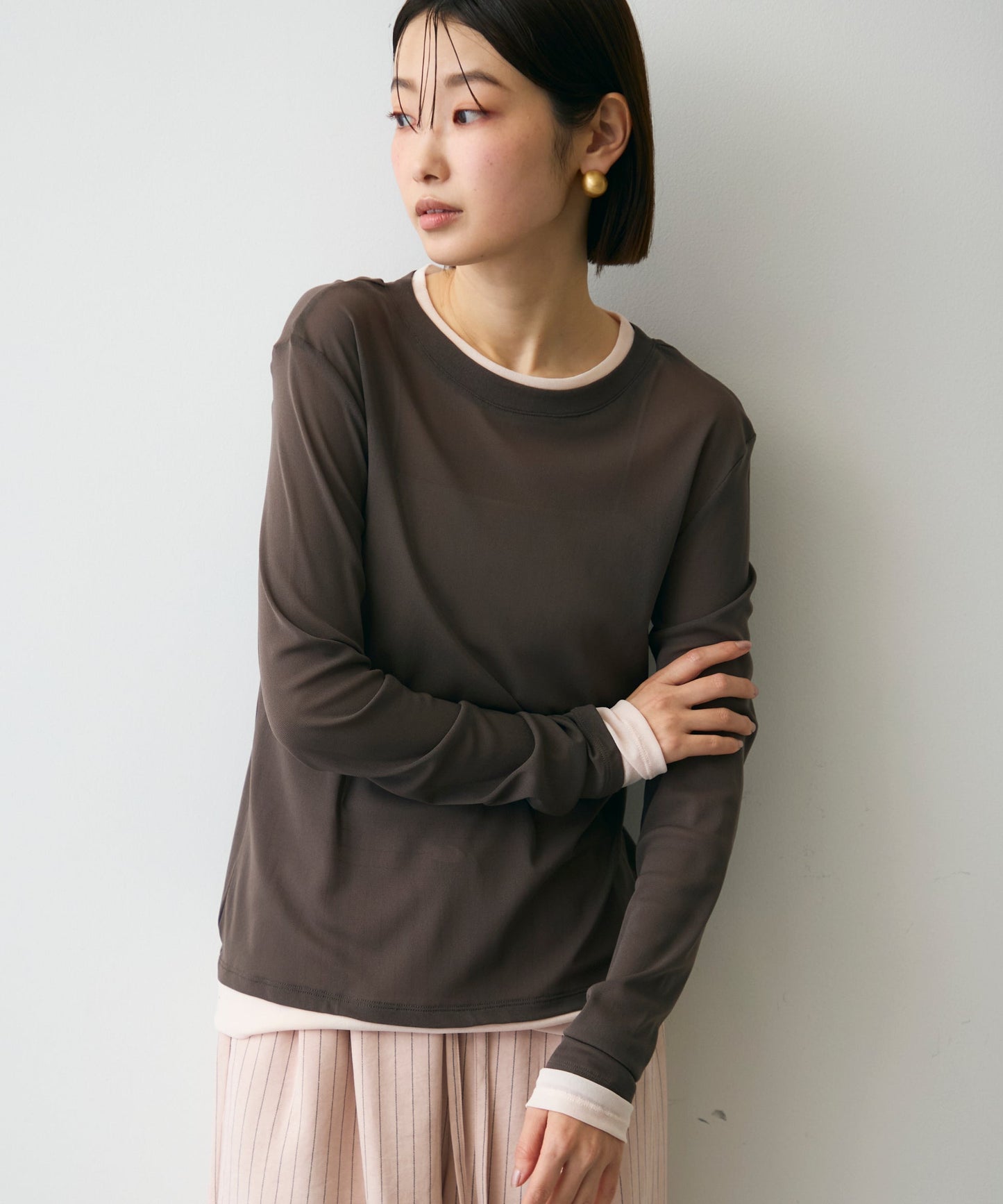 パワーメッシュレイヤード風シアープルオーバー