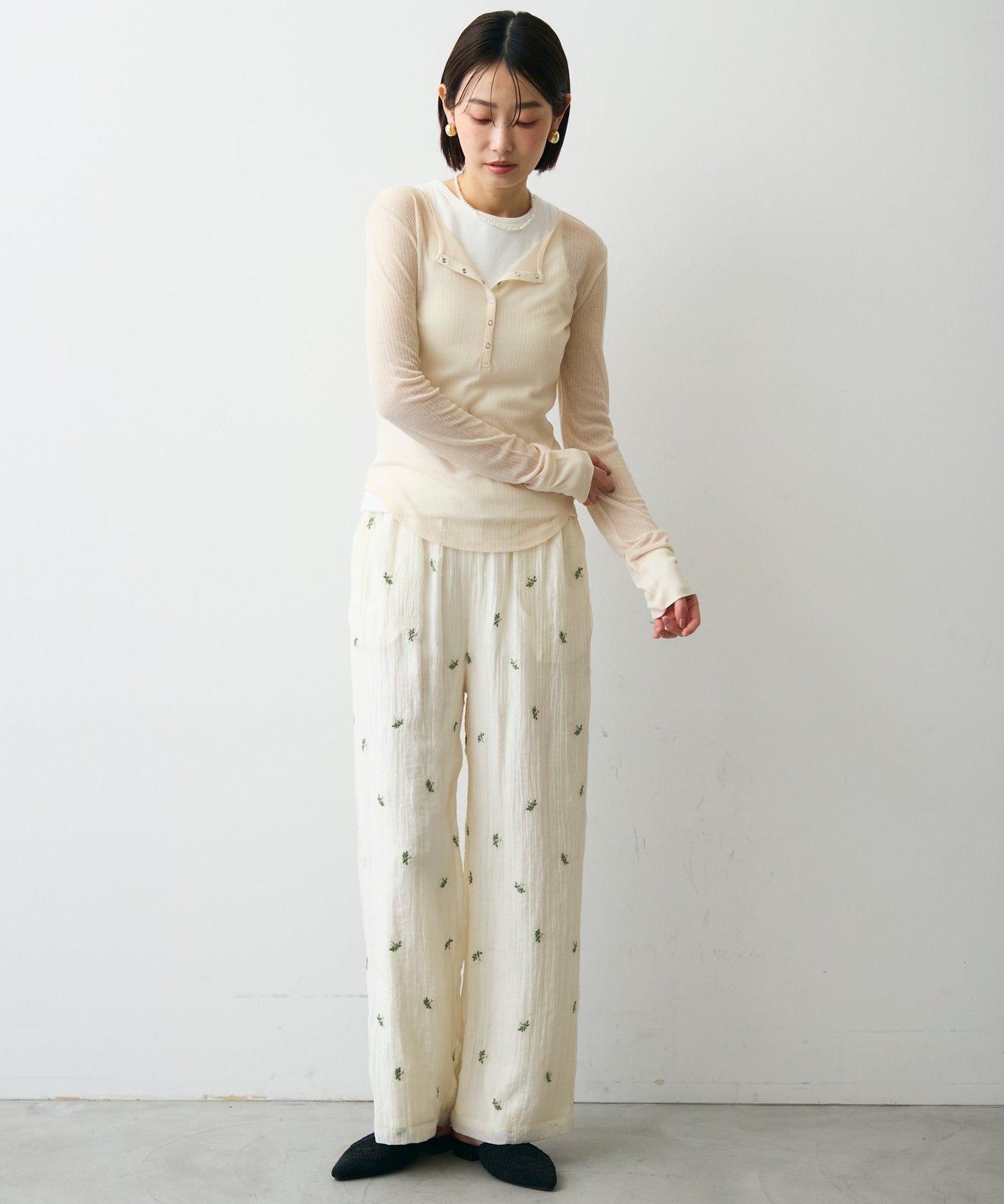 シアーテレコヘンリーネックプルオーバー