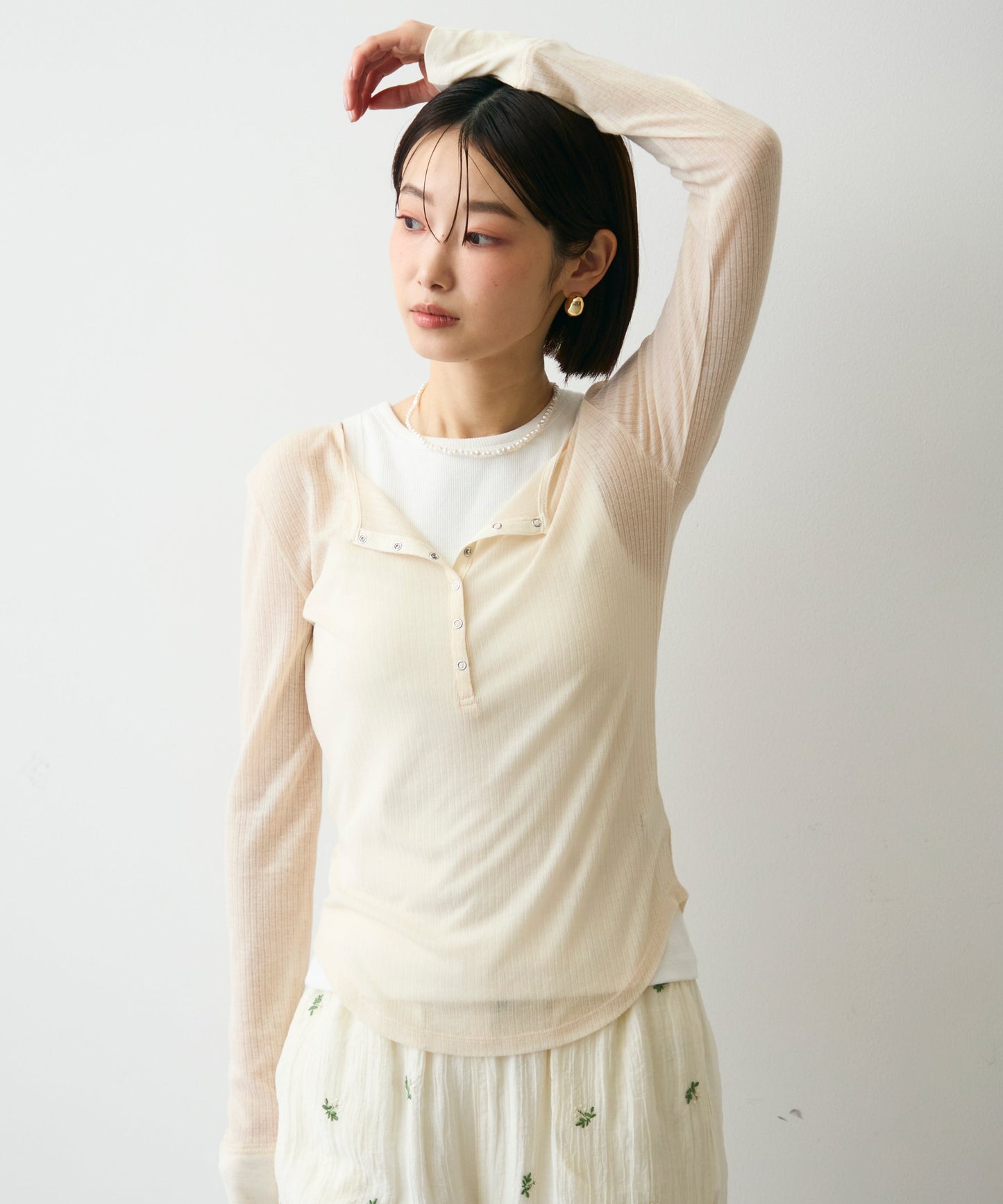 シアーテレコヘンリーネックプルオーバー