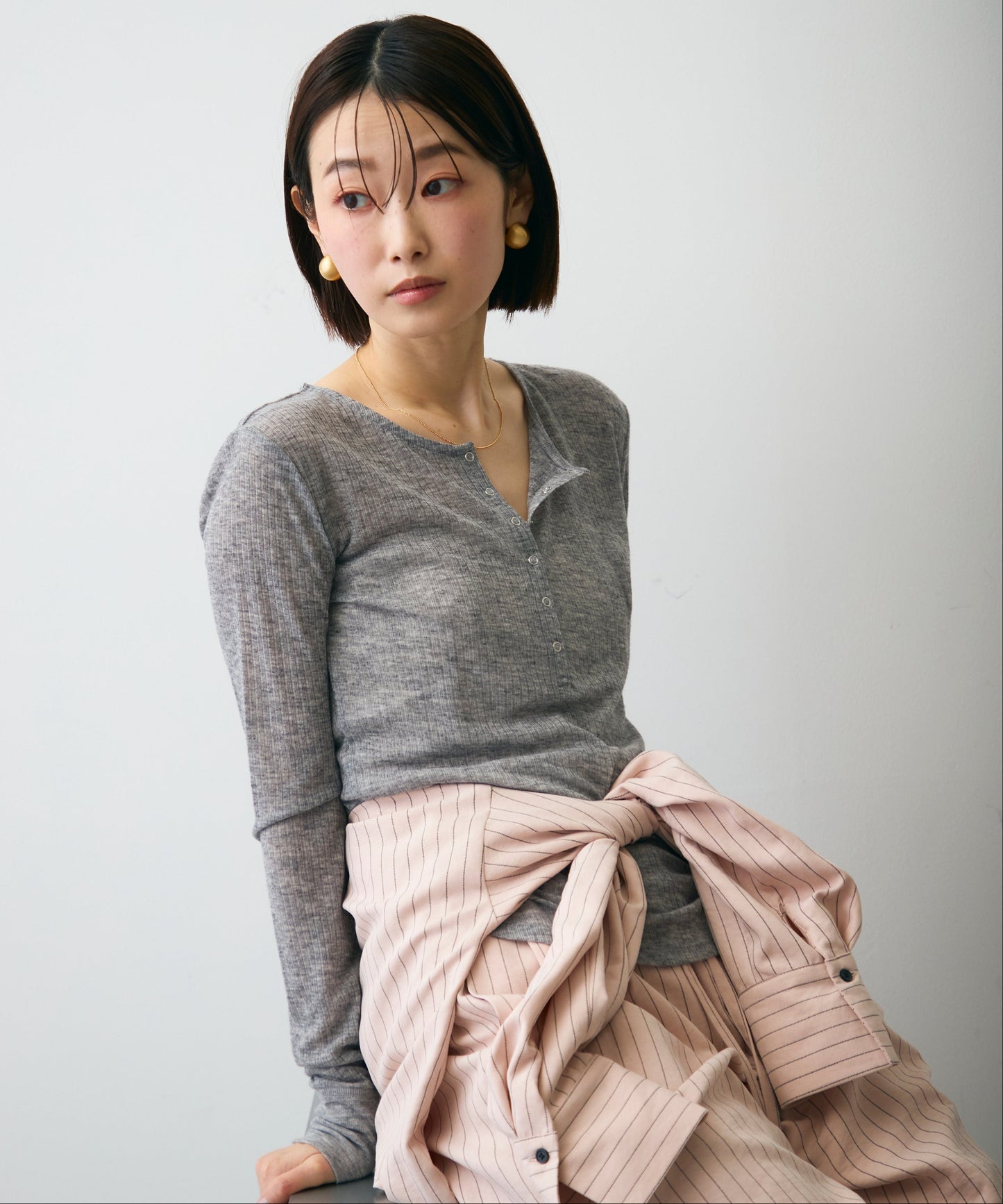 シアーテレコヘンリーネックプルオーバー