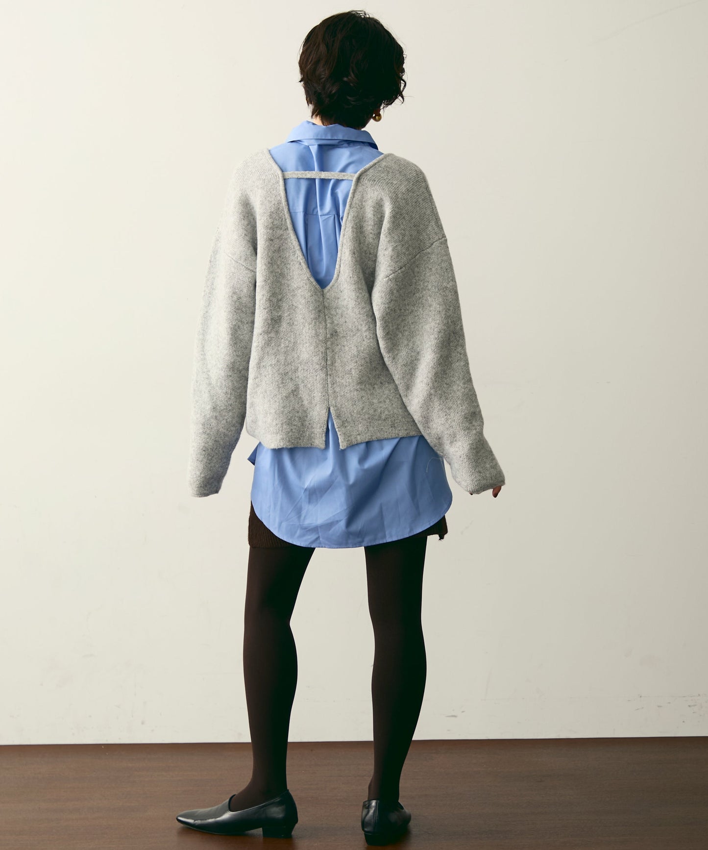 杢ジャガードUネックプルオーバー