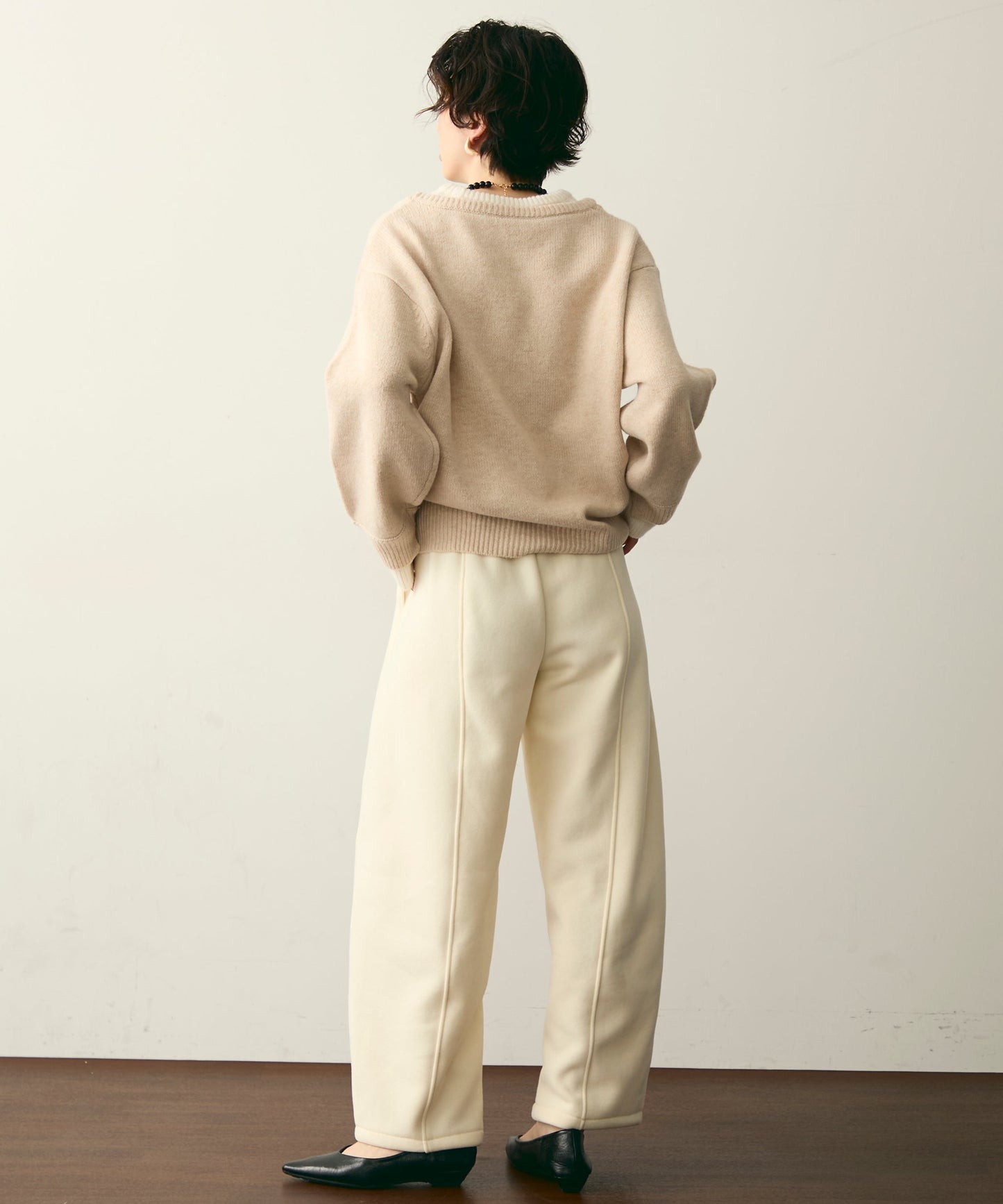 フェイクレイヤードニットプルオーバー