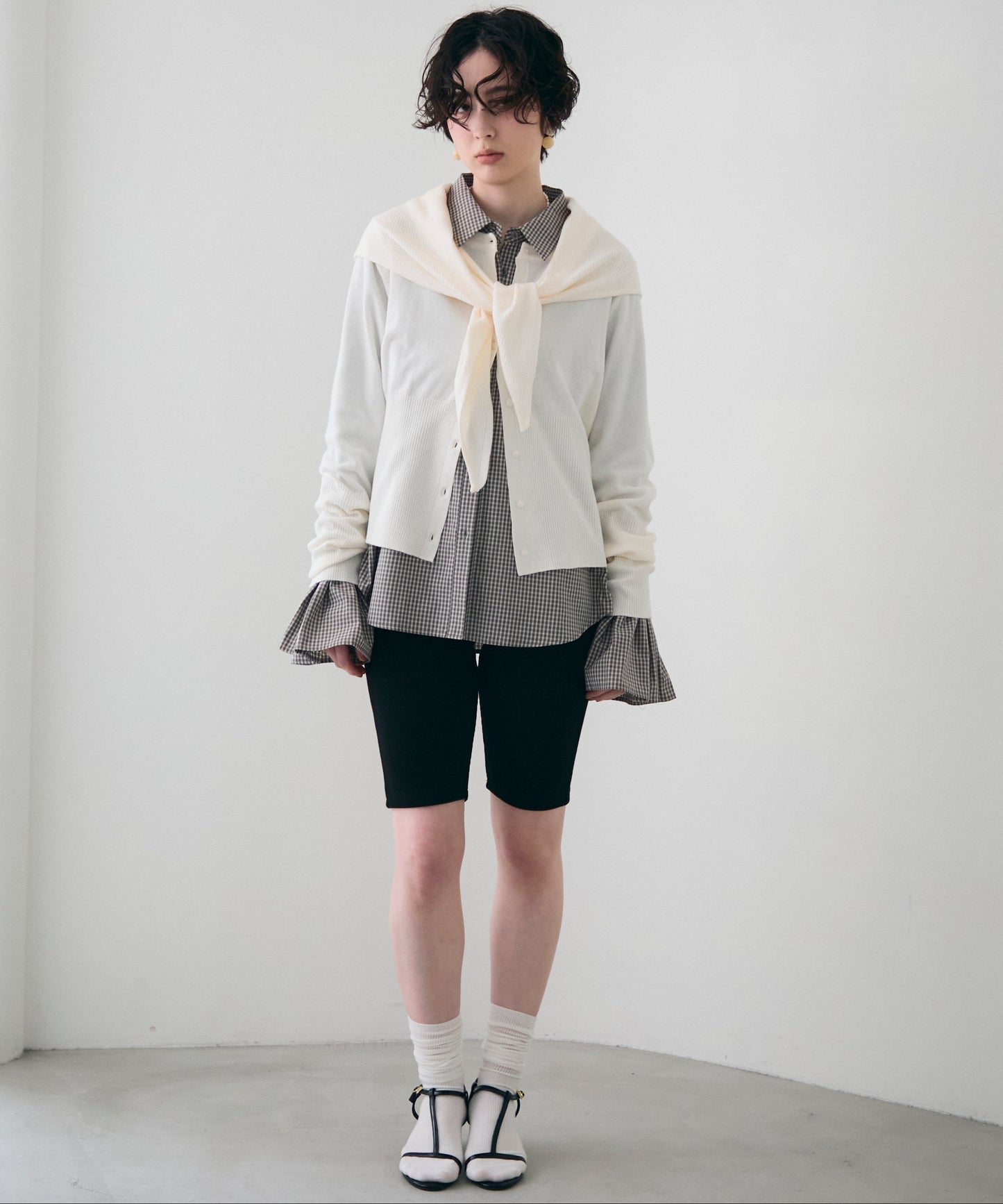 クルーネックカーディガン＆ストールSET