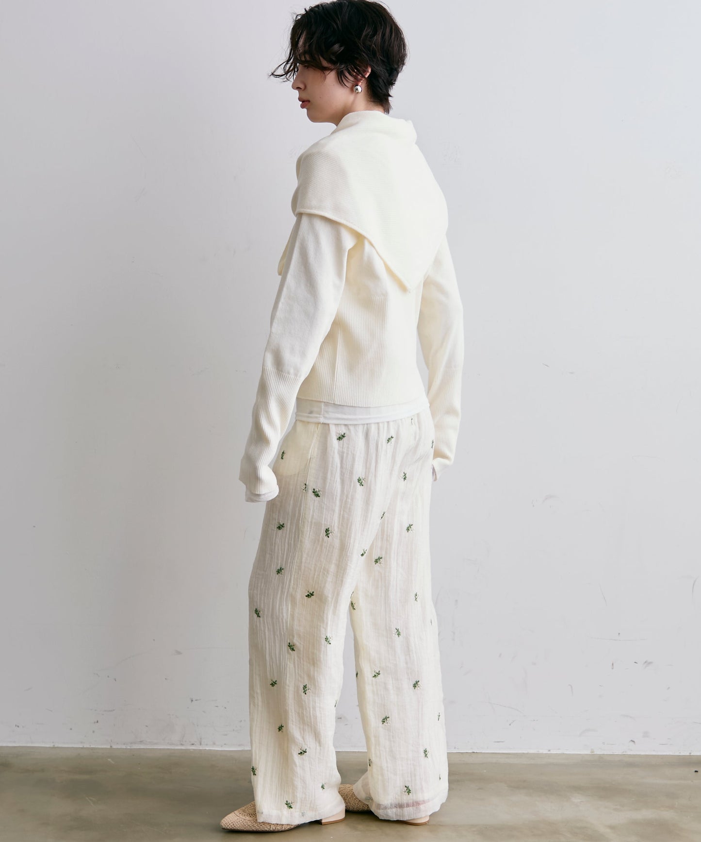 クルーネックカーディガン＆ストールSET