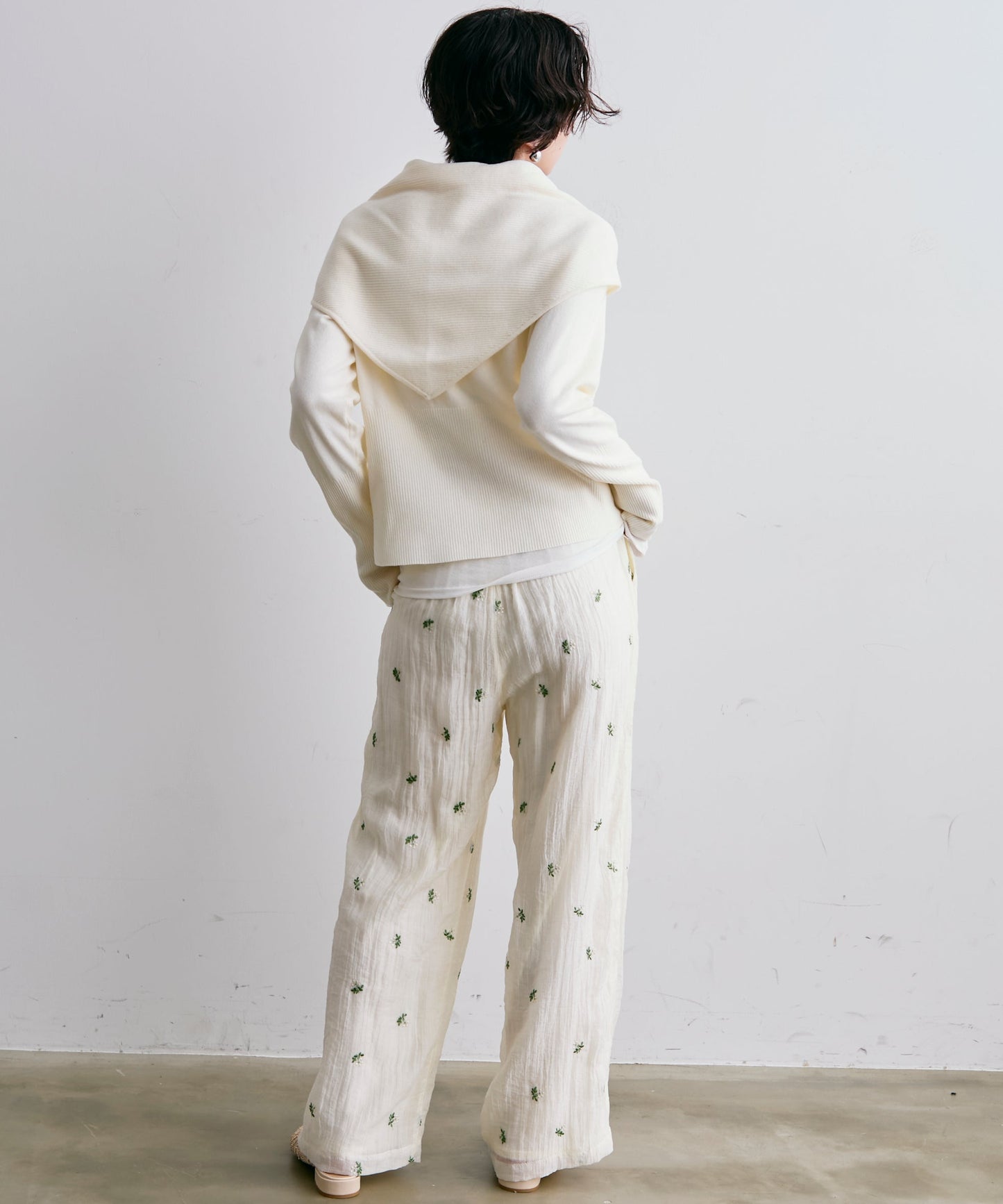 クルーネックカーディガン＆ストールSET