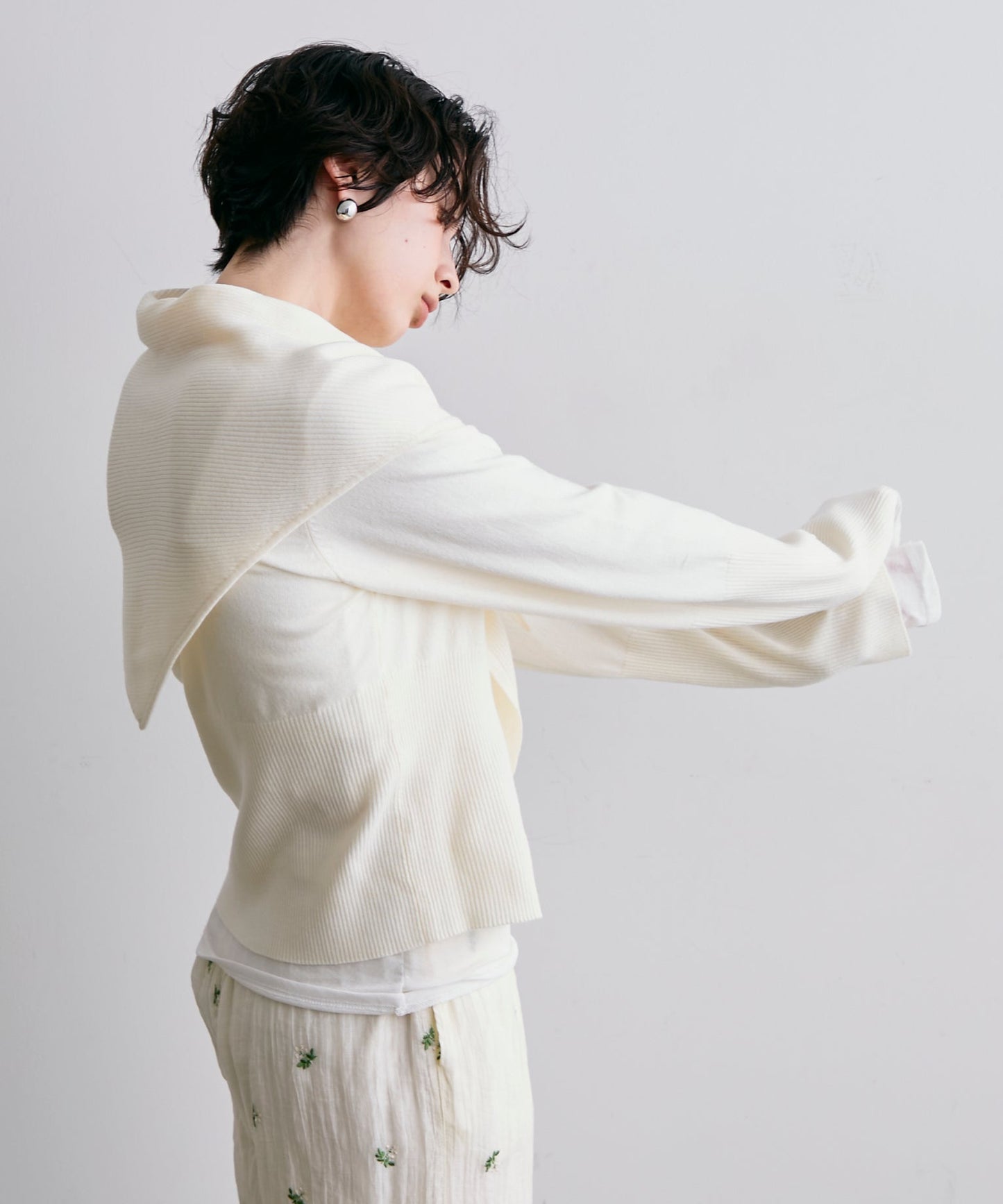 クルーネックカーディガン＆ストールSET