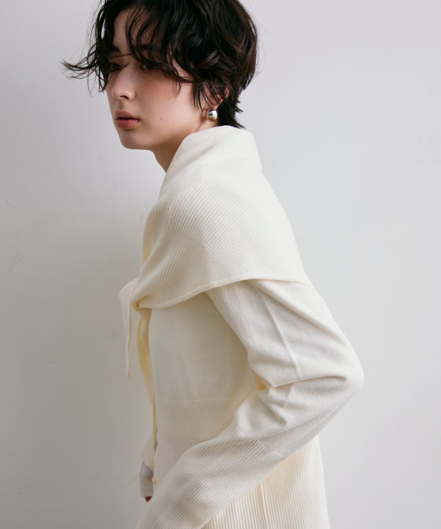 クルーネックカーディガン＆ストールSET