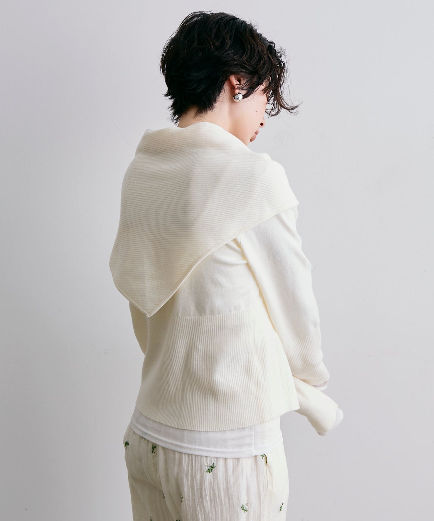 クルーネックカーディガン＆ストールSET