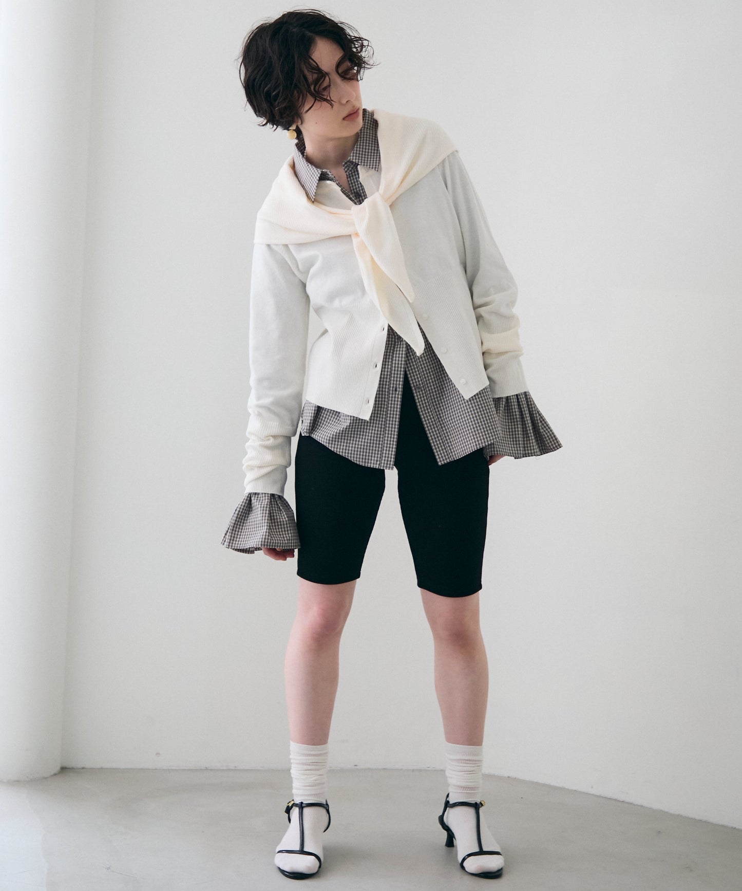 クルーネックカーディガン＆ストールSET