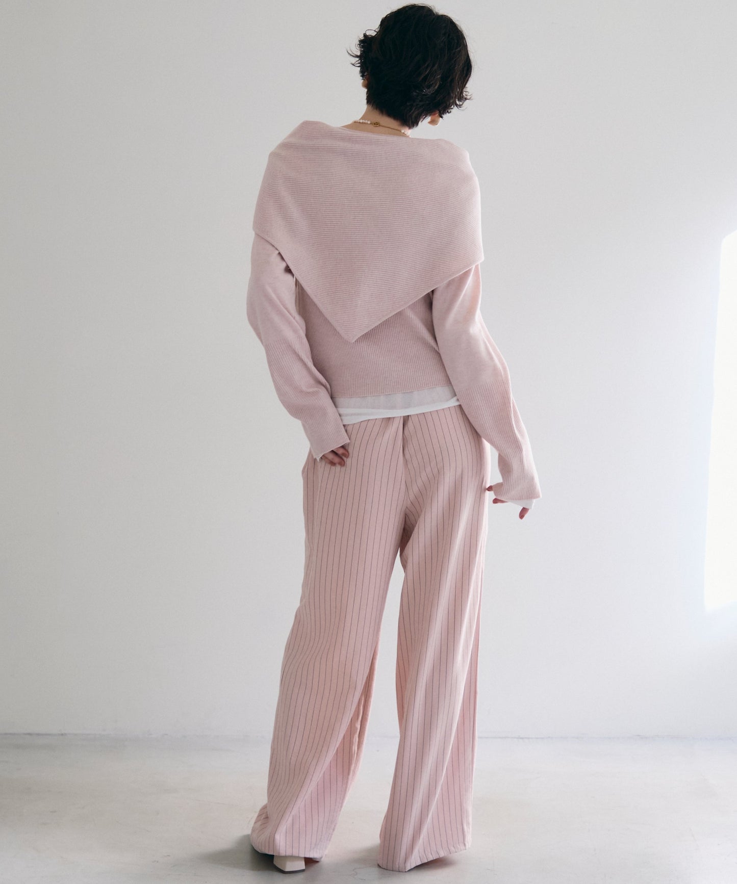 クルーネックカーディガン＆ストールSET