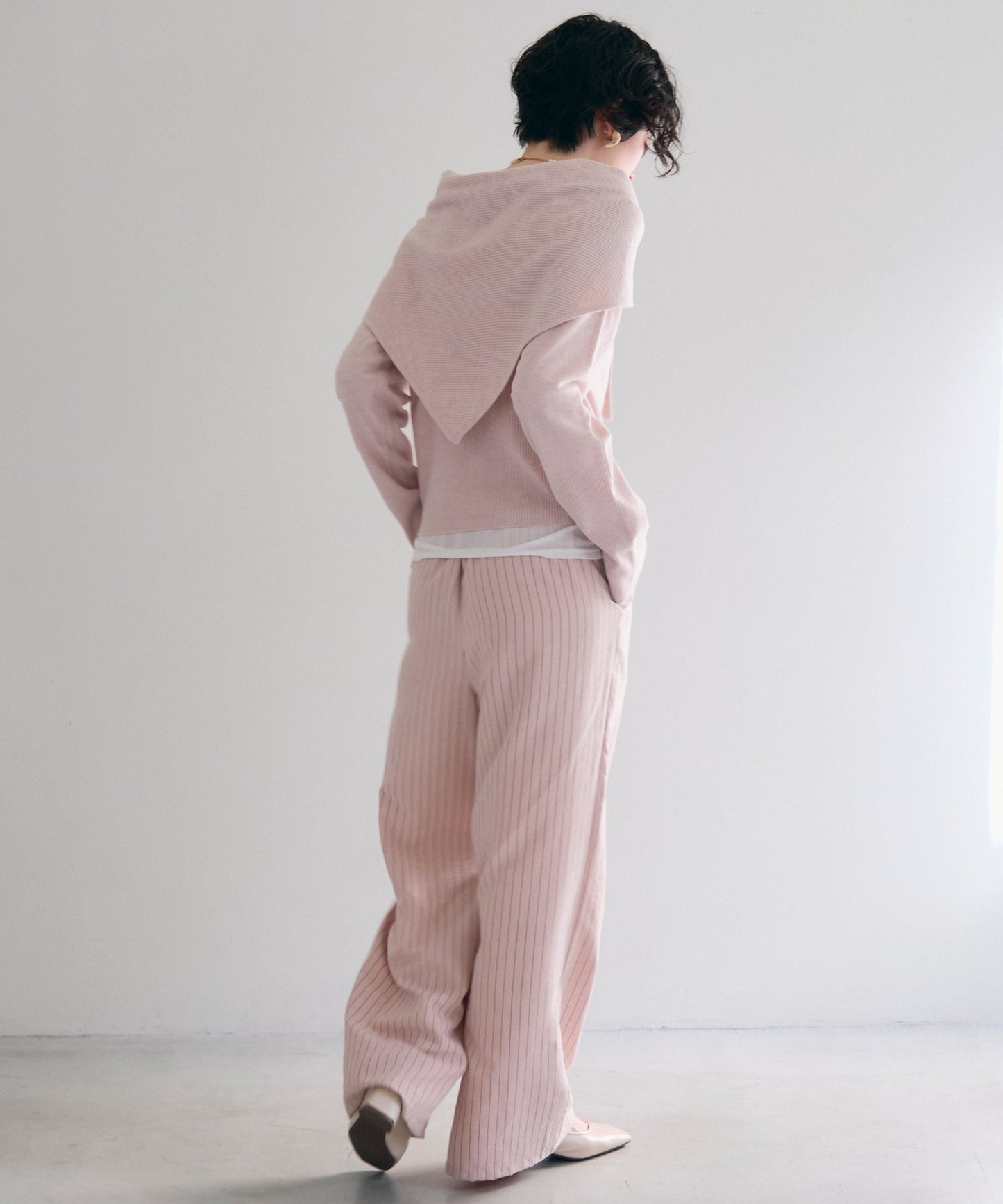 クルーネックカーディガン＆ストールSET