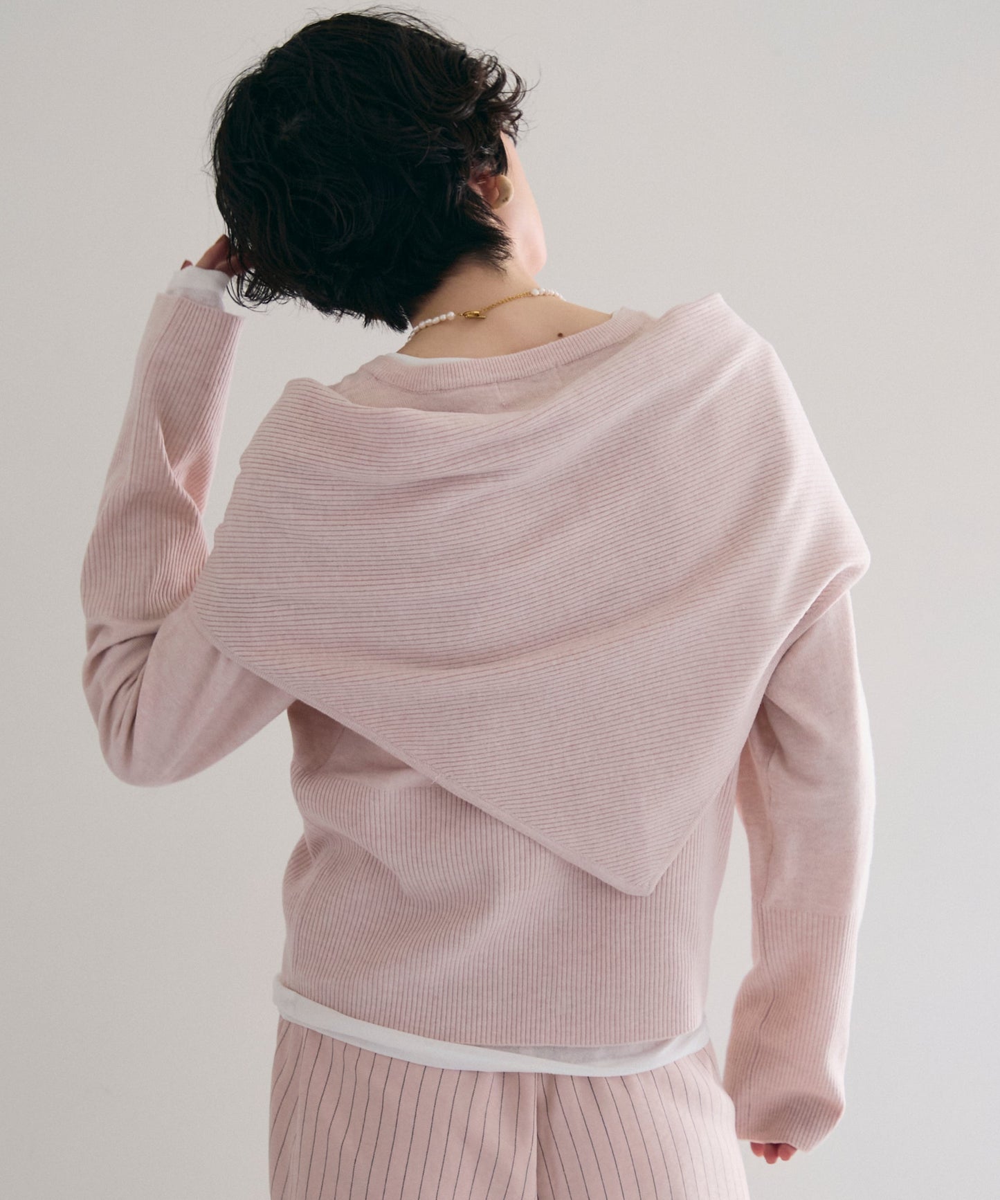 クルーネックカーディガン＆ストールSET