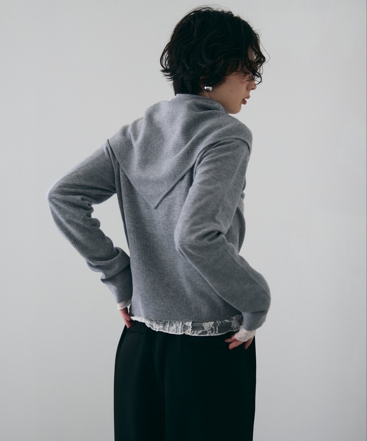 クルーネックカーディガン＆ストールSET