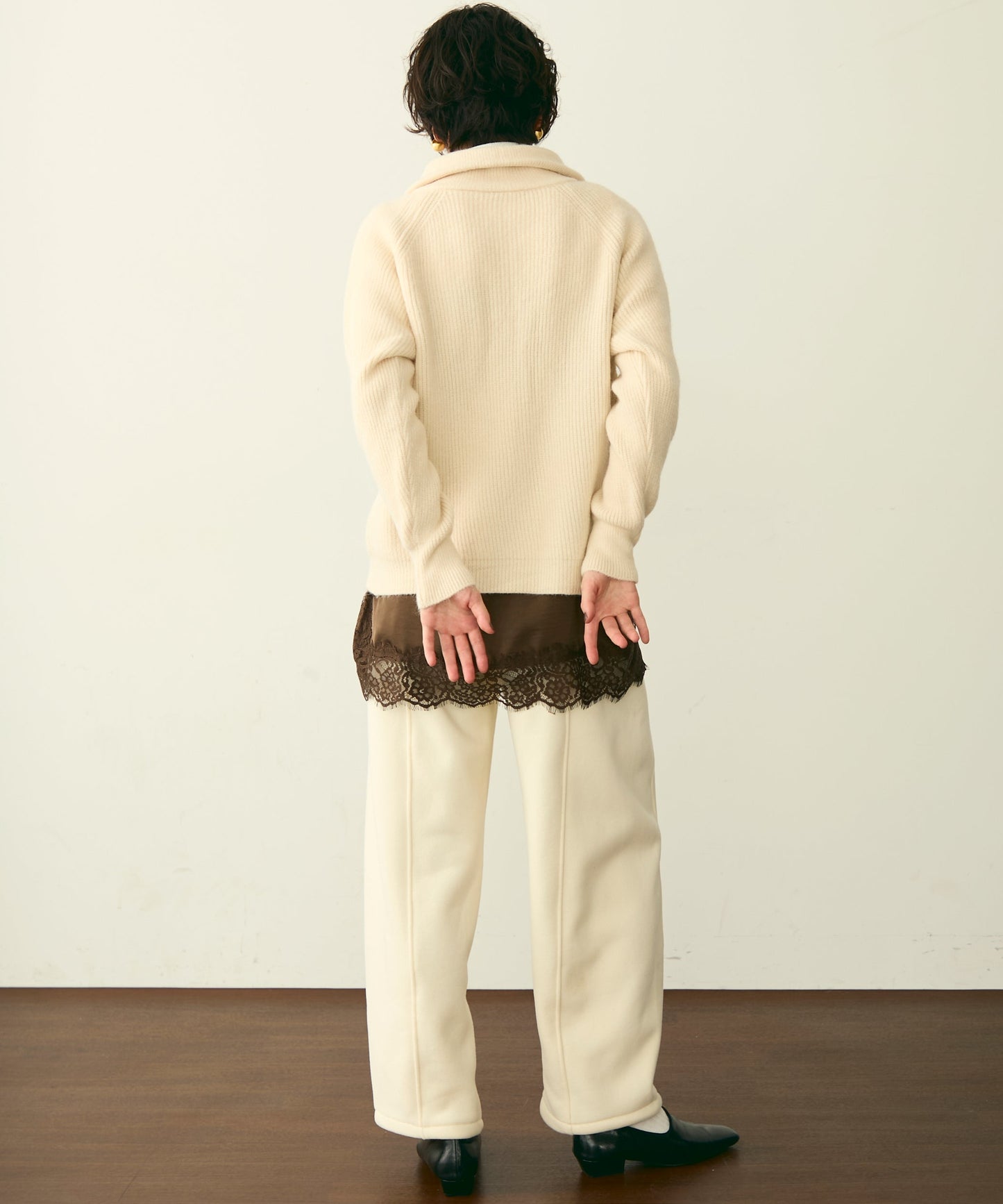 ハイネックダブルZIPラグランニットカーディガン