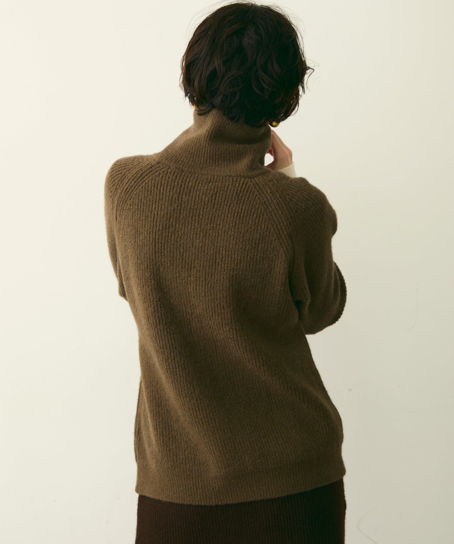 ハイネックダブルZIPラグランニットカーディガン