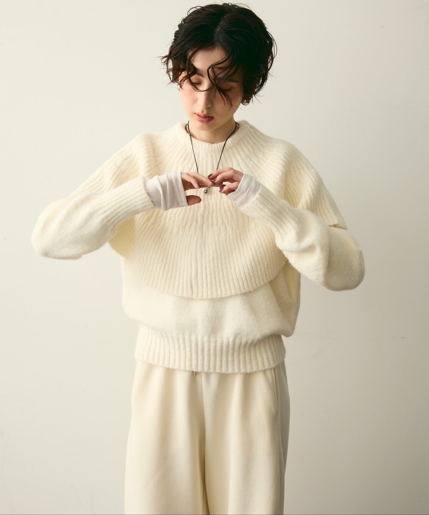 ケープセット2WAYニット