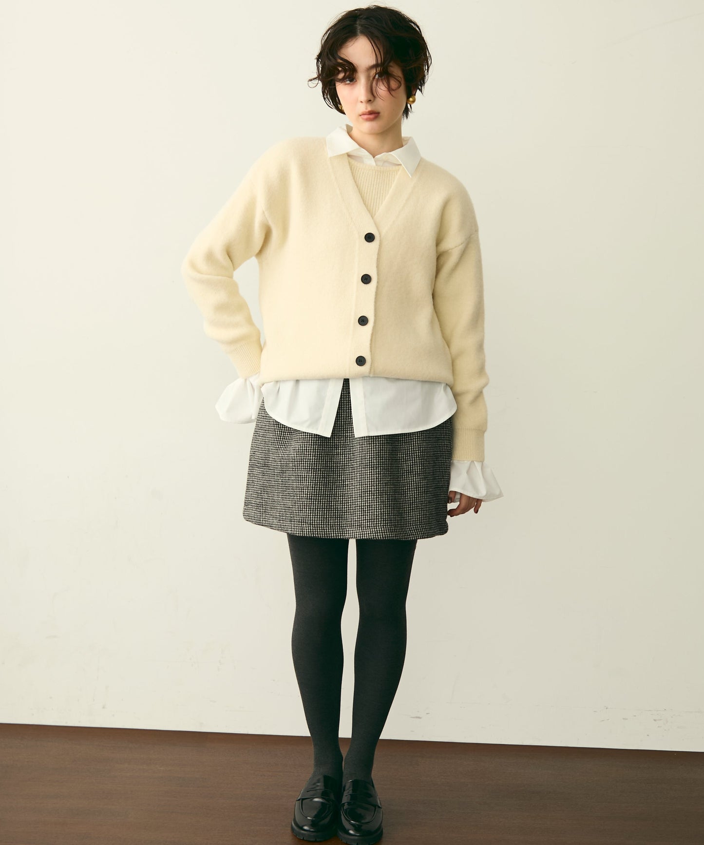 フレンチニット＋ニットカーディガン