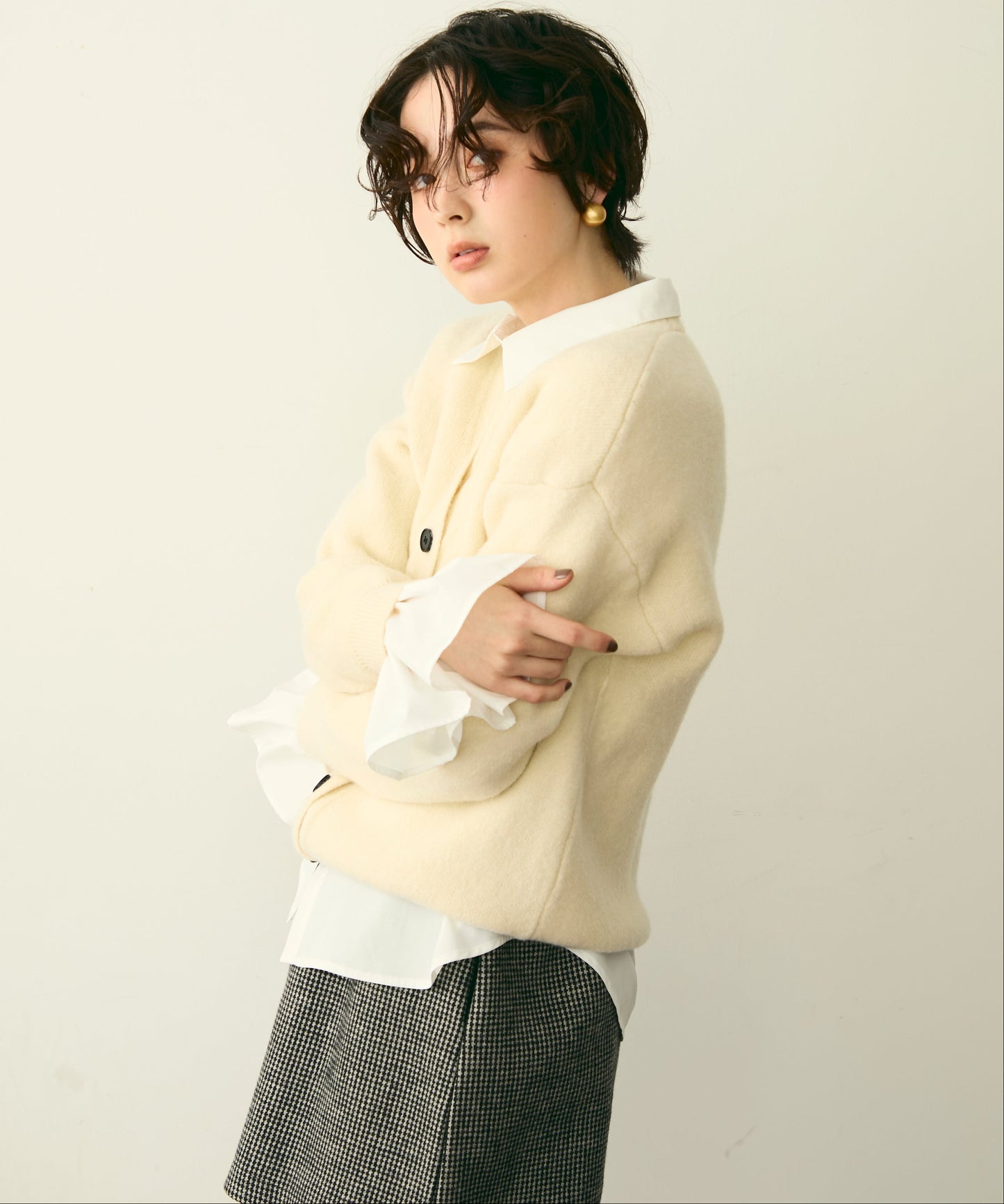 フレンチニット＋ニットカーディガン