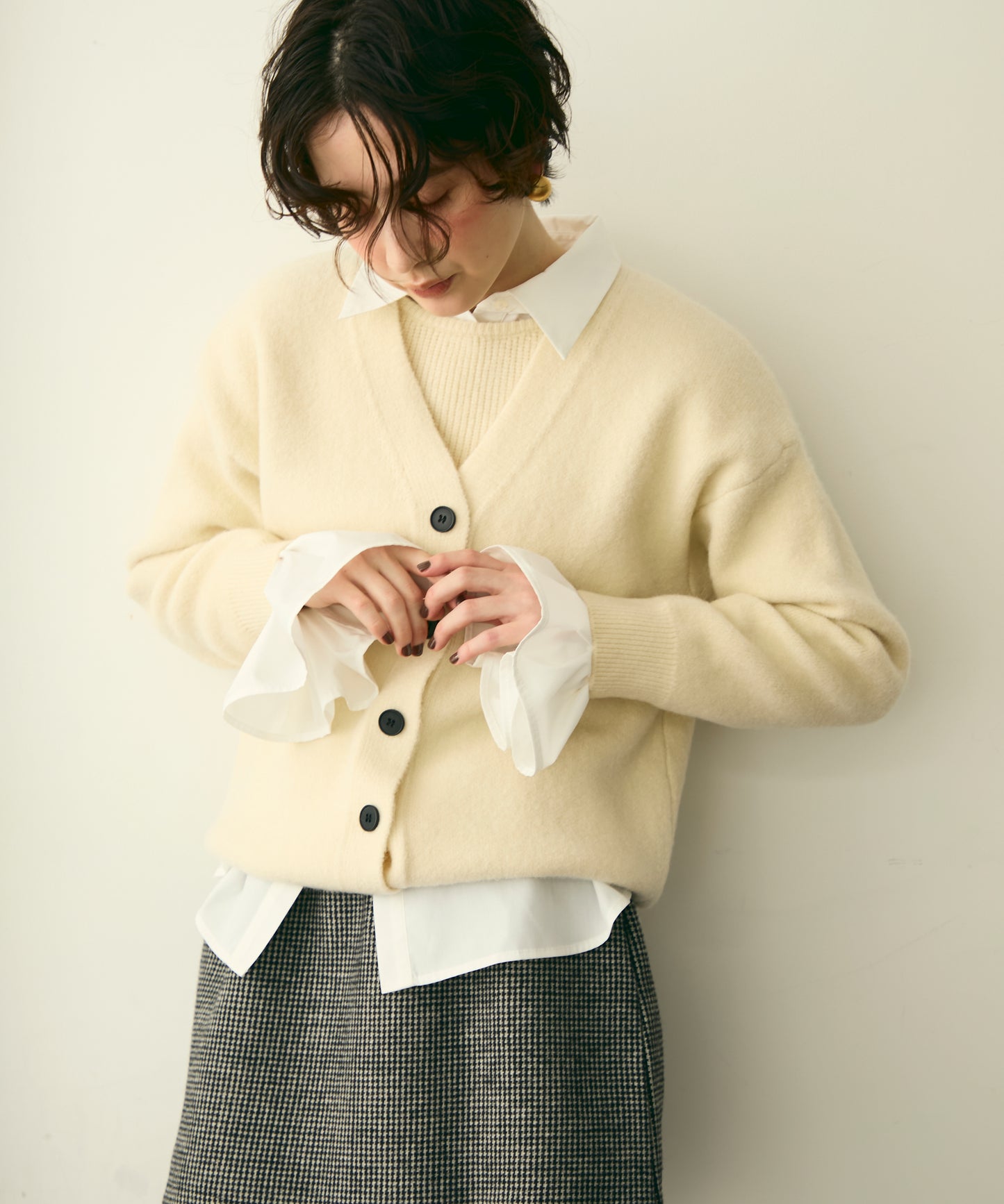 フレンチニット＋ニットカーディガン