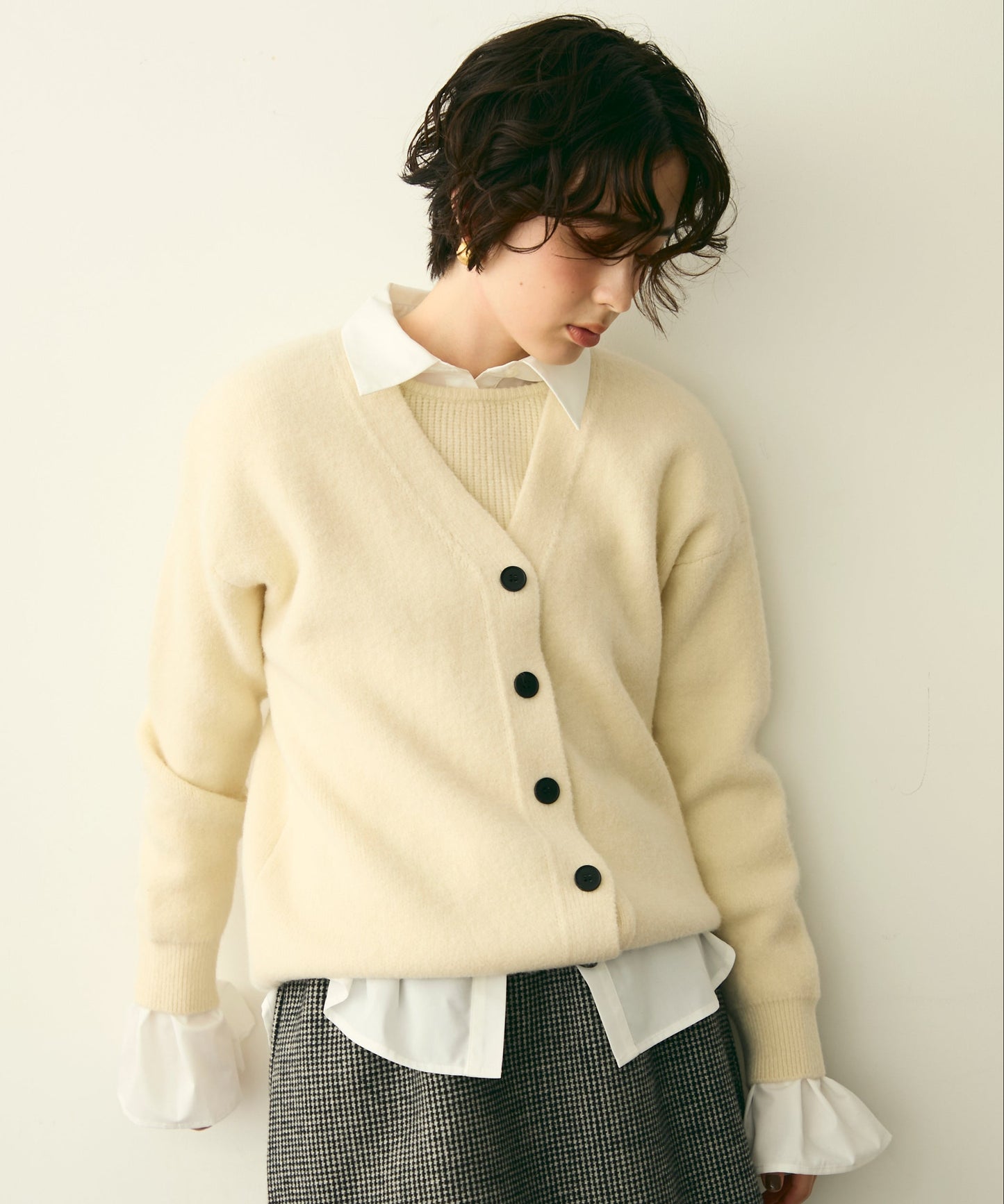 フレンチニット＋ニットカーディガン