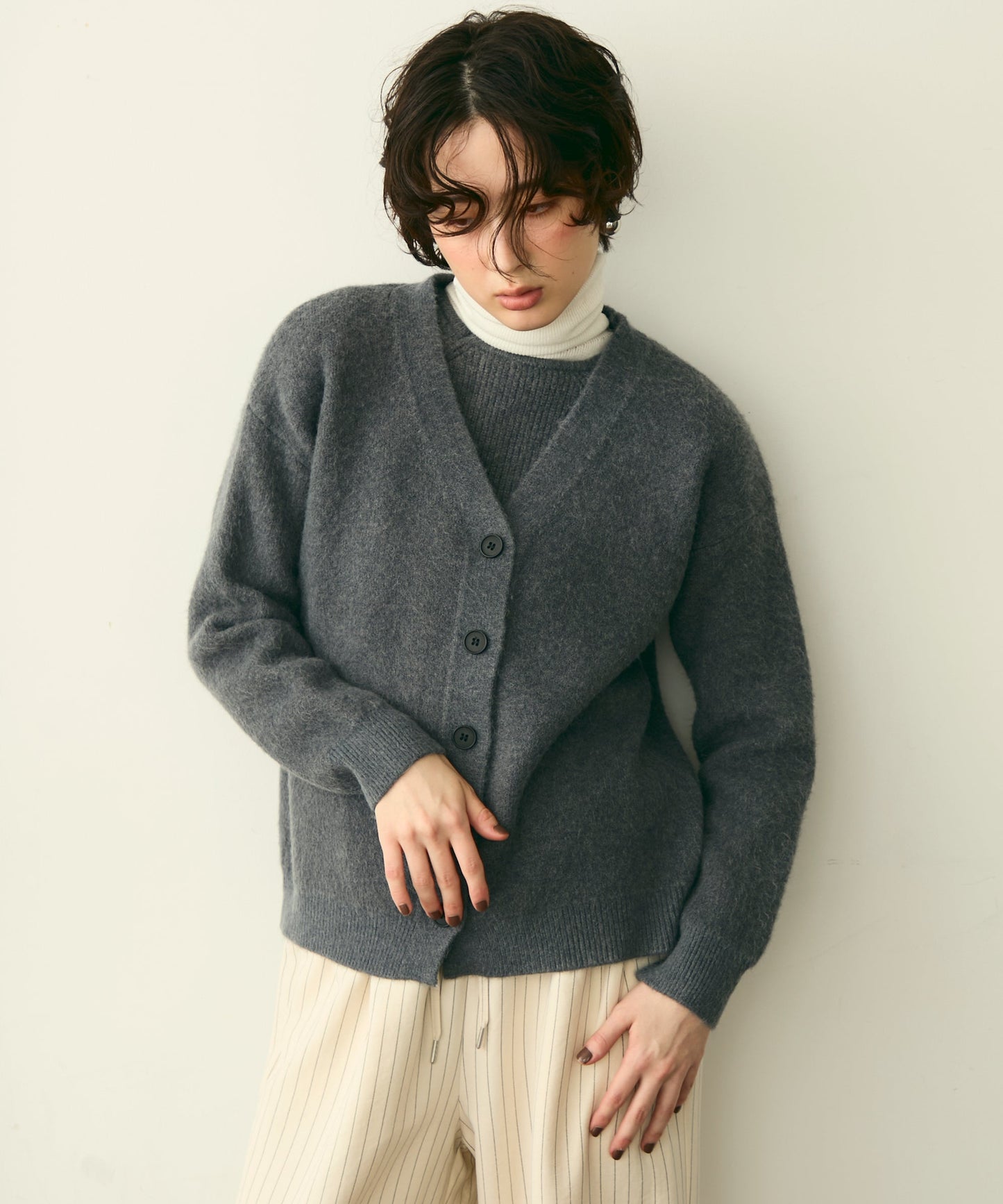 フレンチニット＋ニットカーディガン