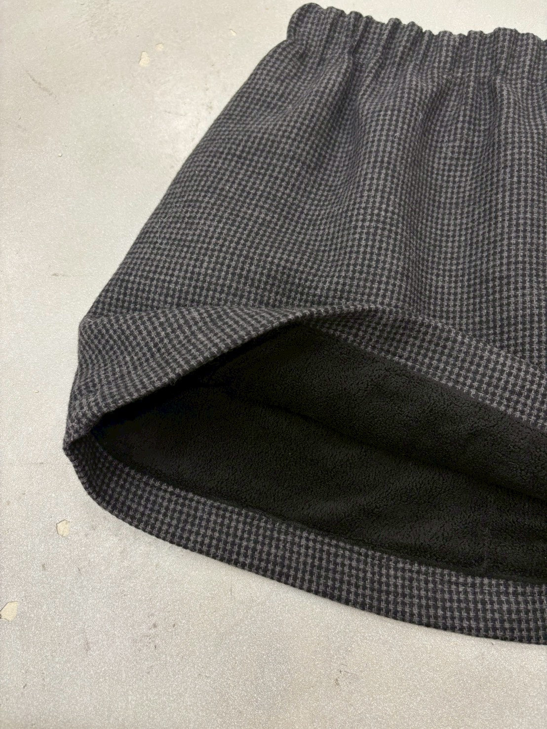 【裏起毛】ツイードギャザーミニスカート