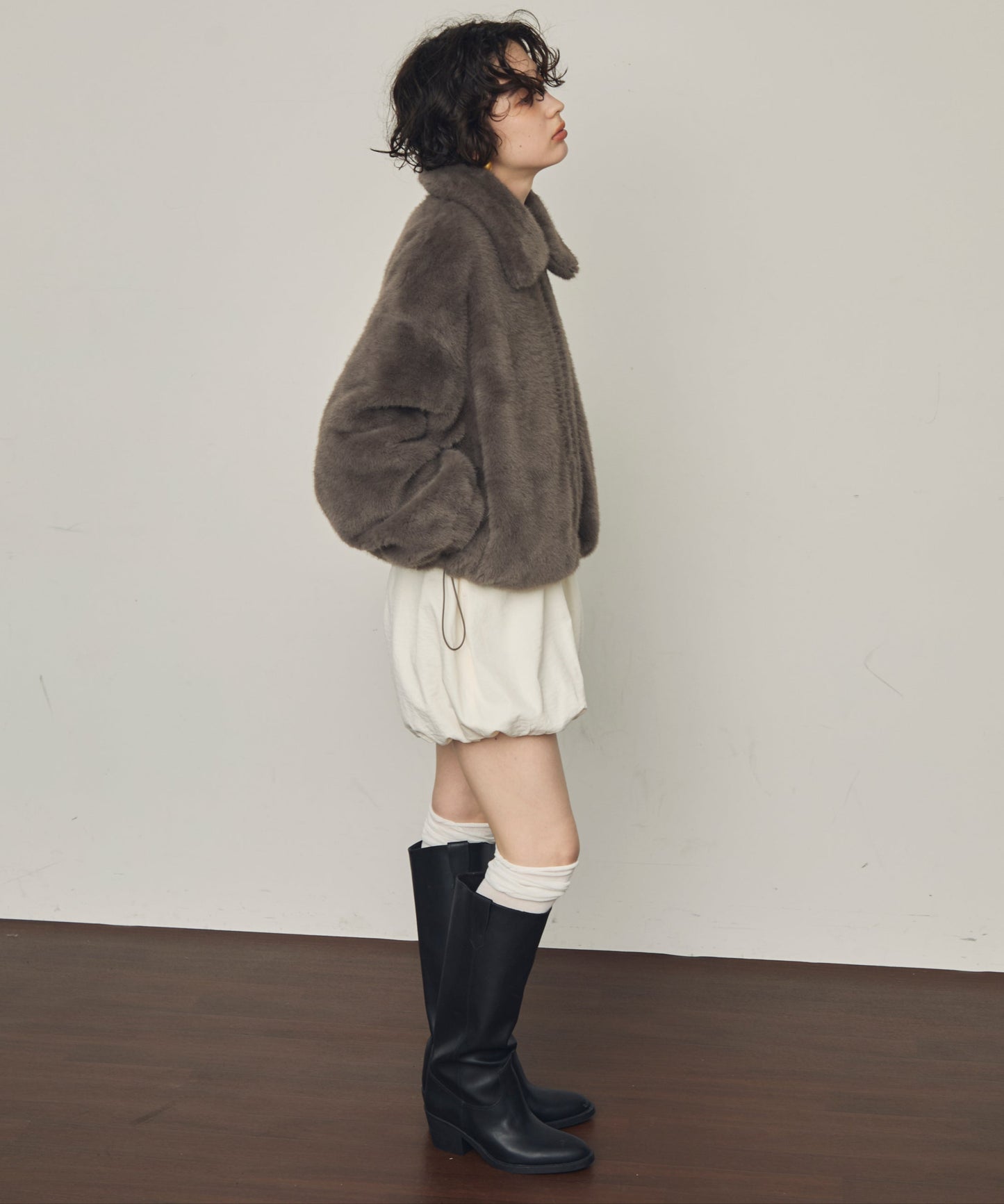 エコミンクファーショートブルゾン