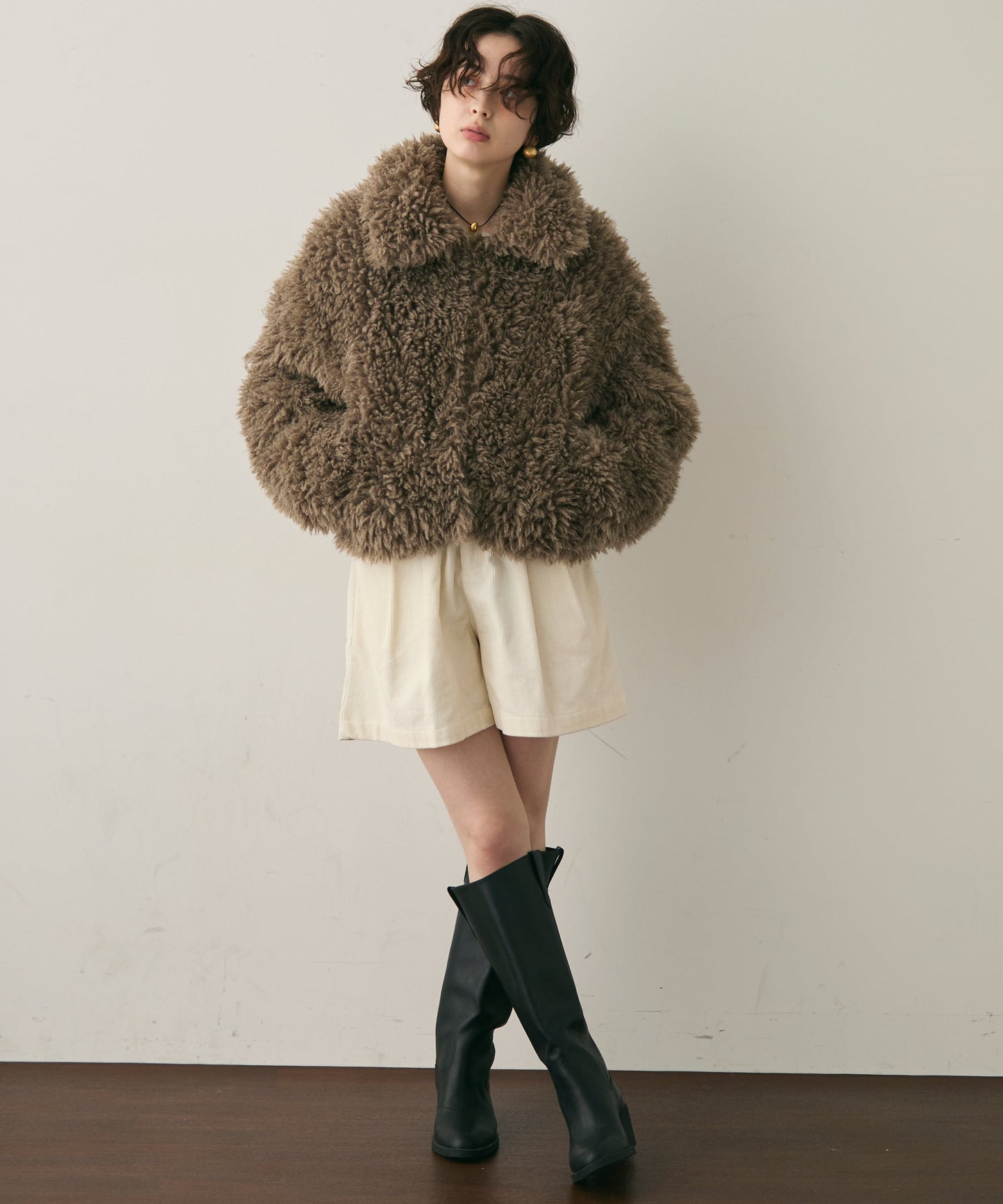 プードルボア2WAYカラーショートジャケット