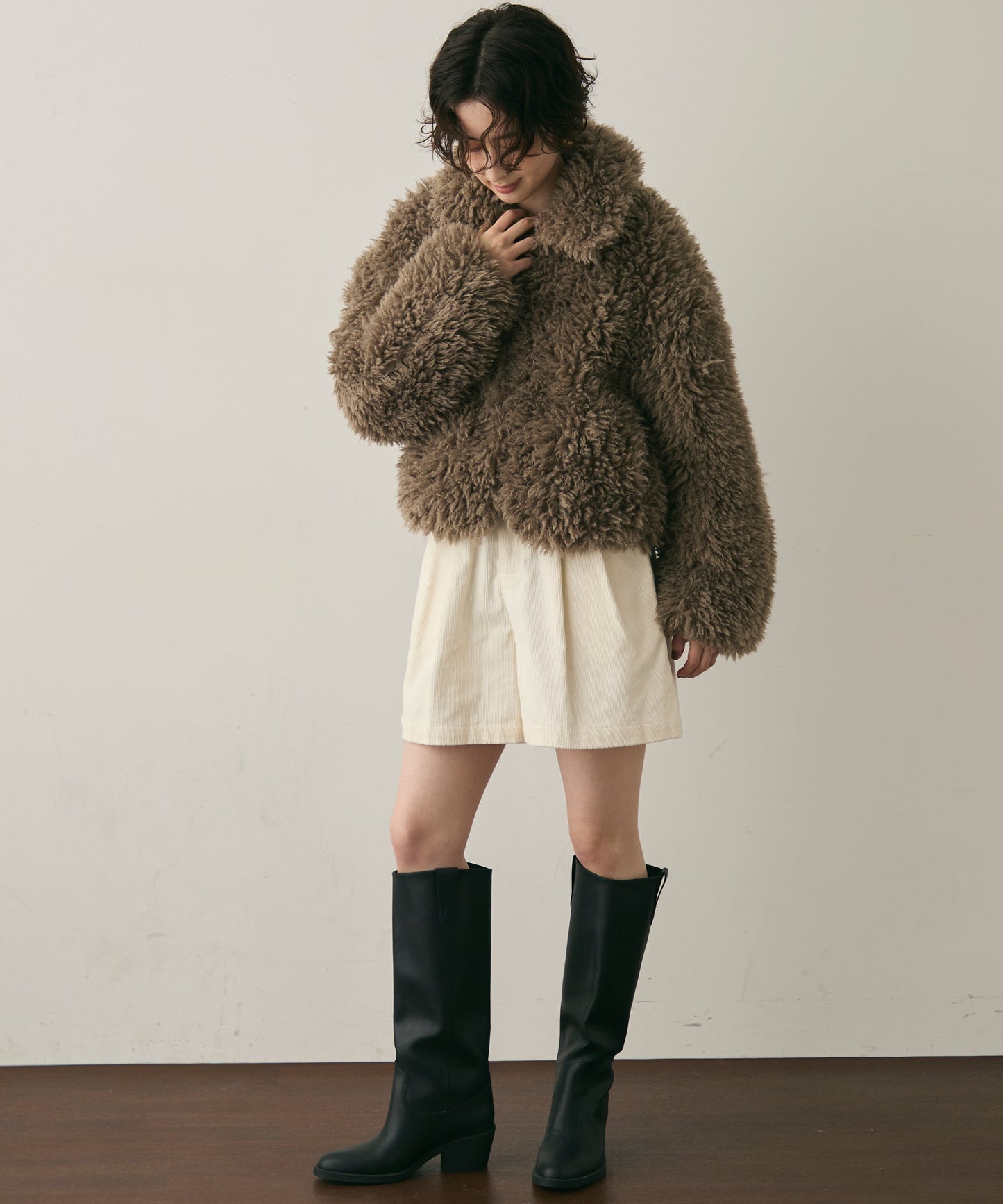 プードルボア2WAYカラーショートジャケット