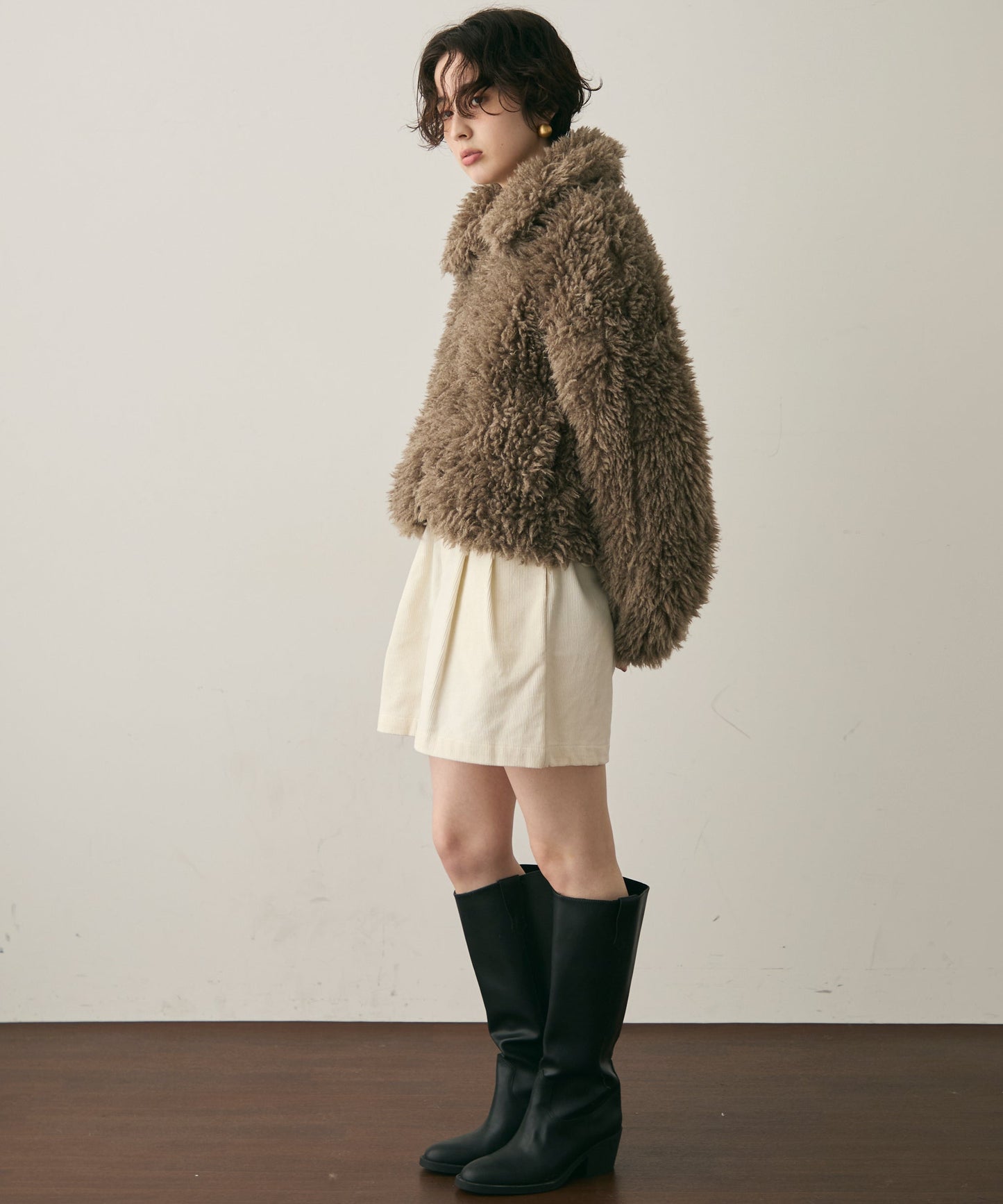 プードルボア2WAYカラーショートジャケット