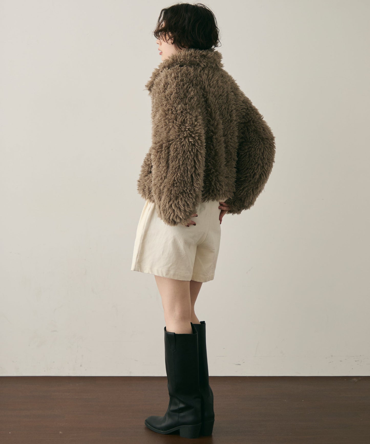 プードルボア2WAYカラーショートジャケット