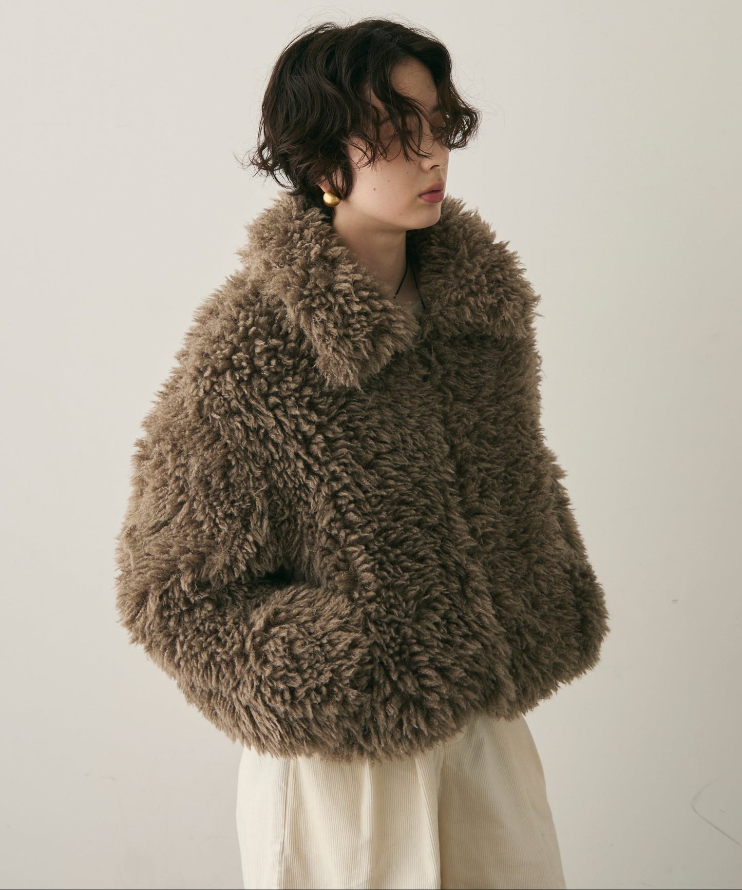 プードルボア2WAYカラーショートジャケット