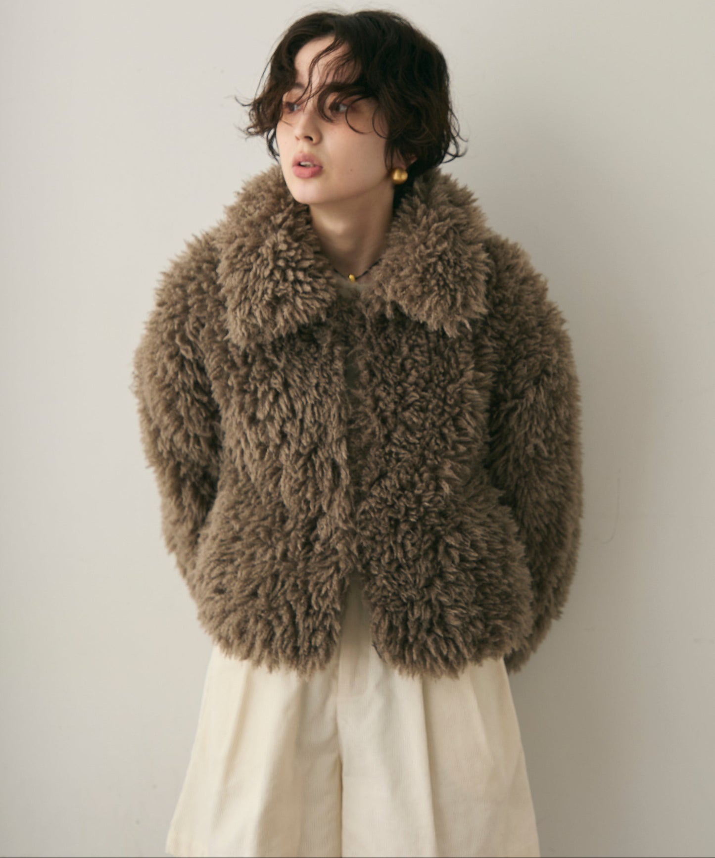 プードルボア2WAYカラーショートジャケット