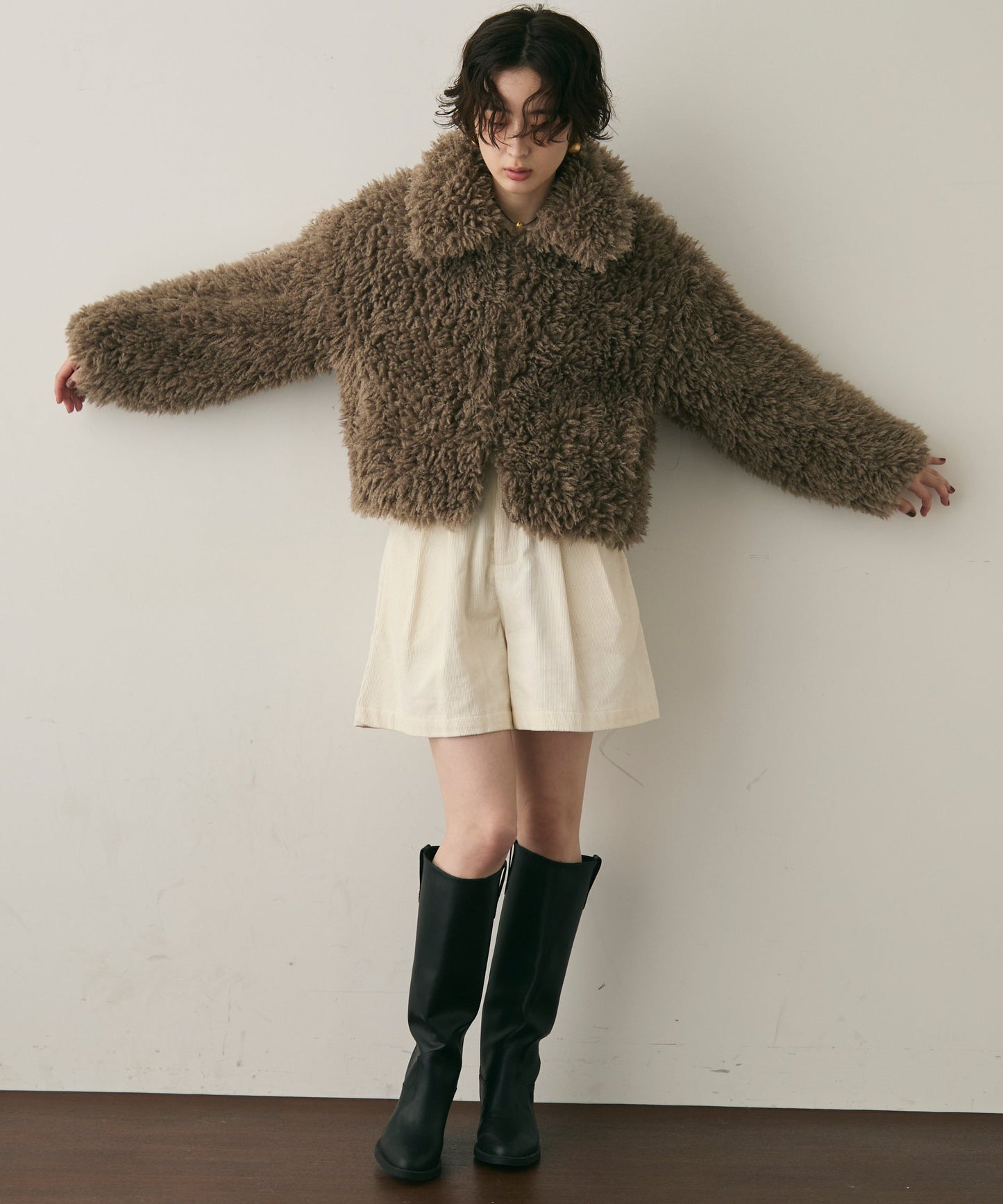 プードルボア2WAYカラーショートジャケット