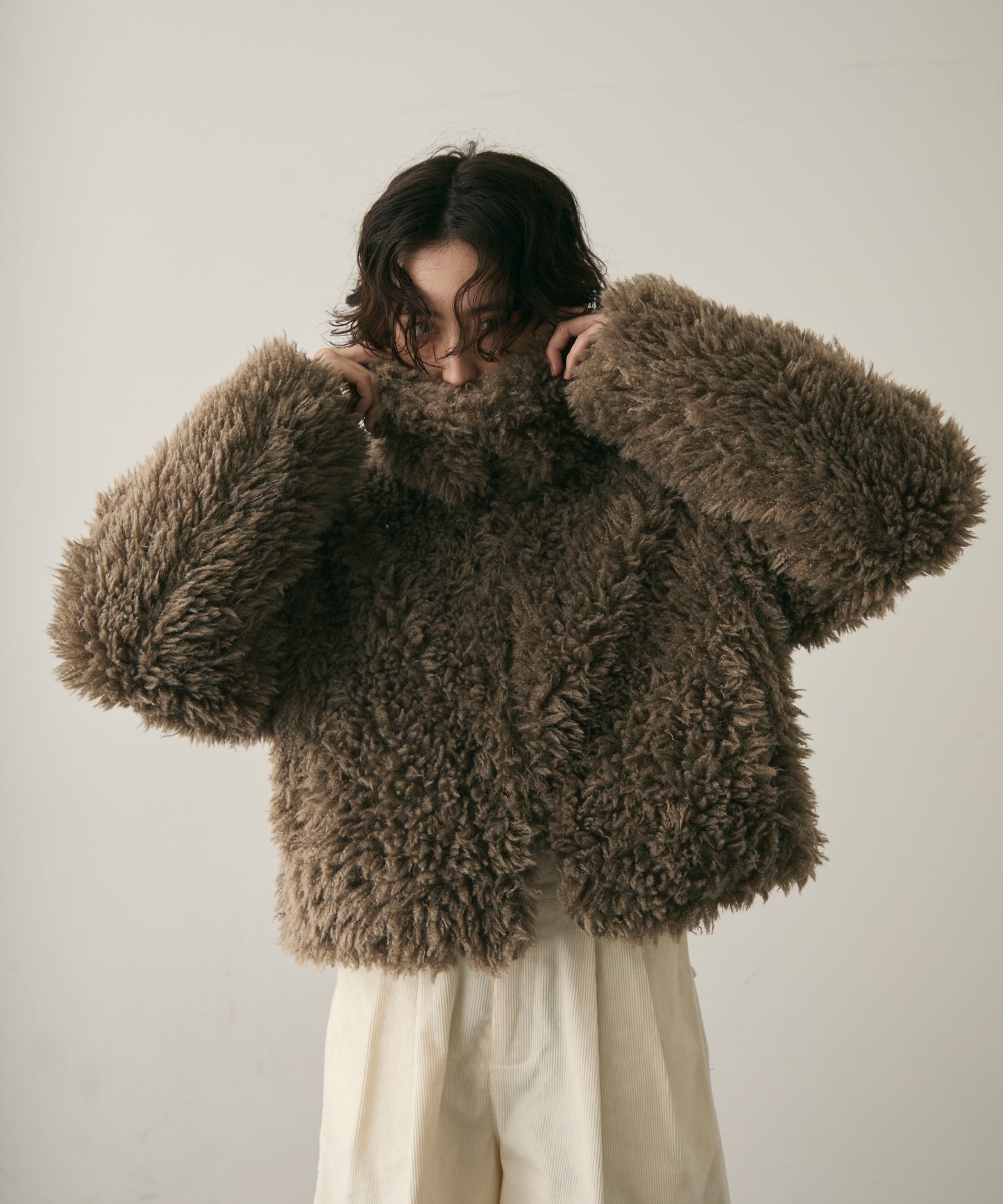 プードルボア2WAYカラーショートジャケット