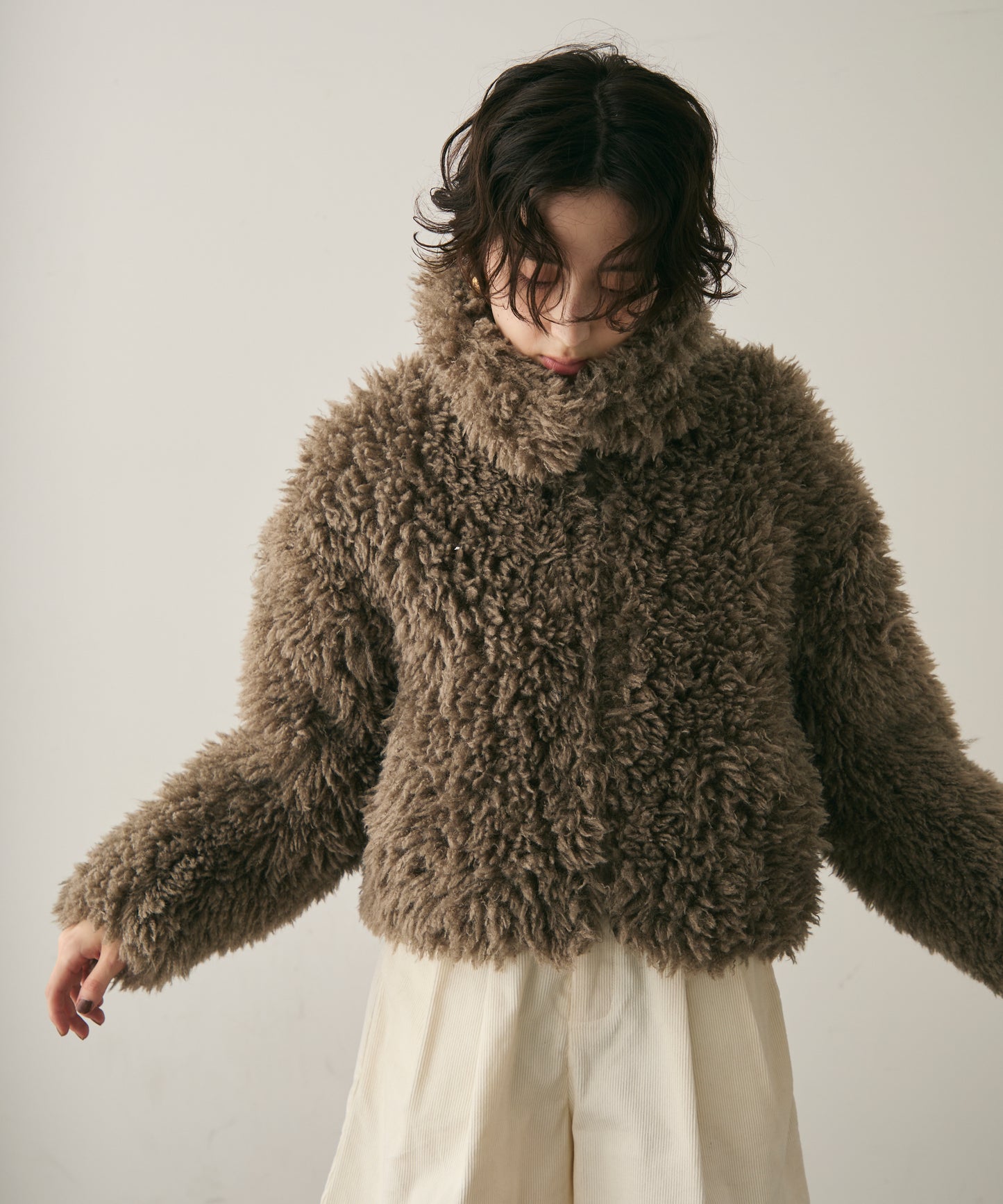 プードルボア2WAYカラーショートジャケット