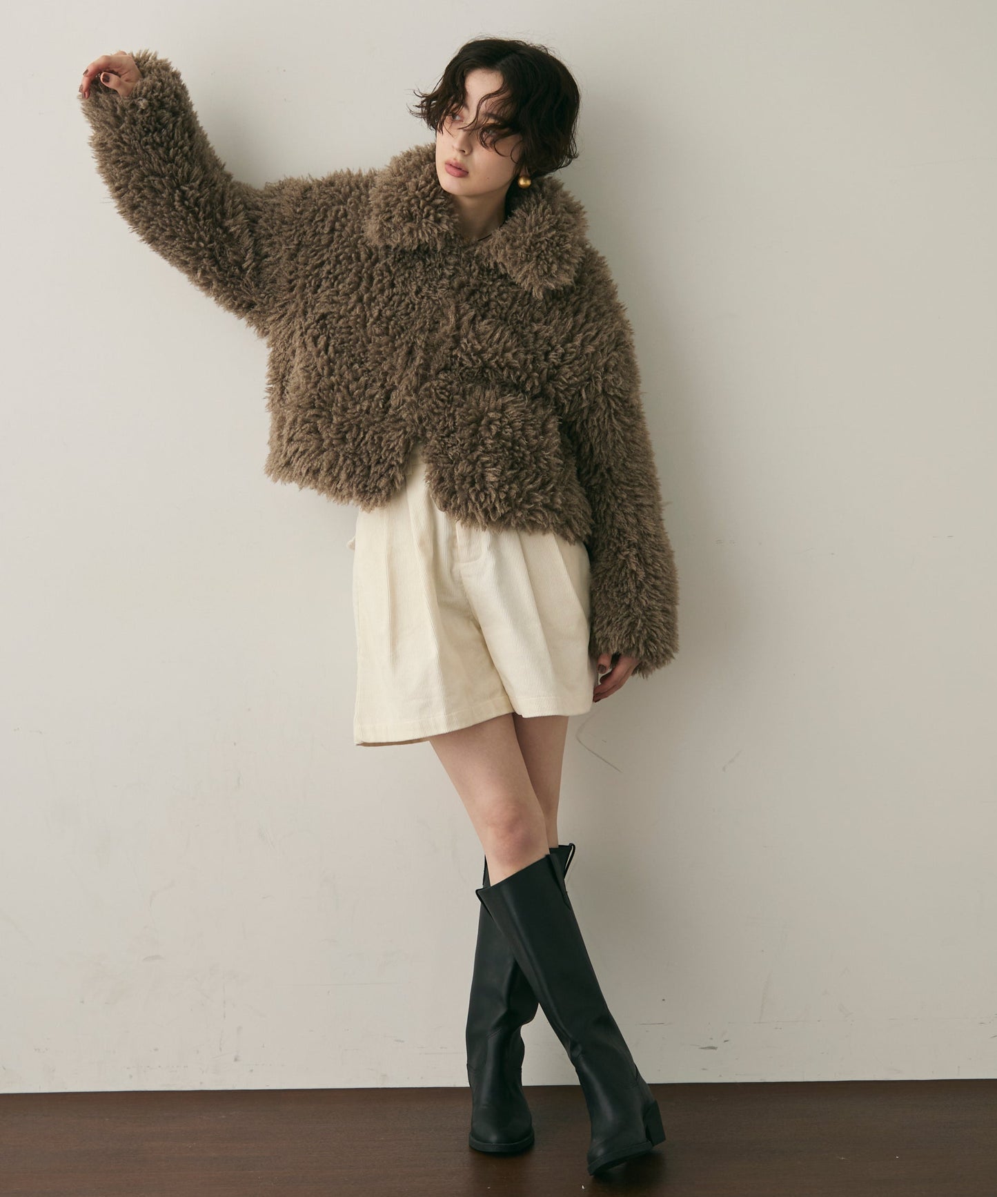 プードルボア2WAYカラーショートジャケット