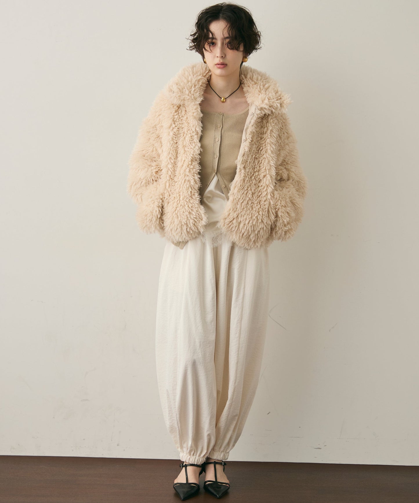 プードルボア2WAYカラーショートジャケット